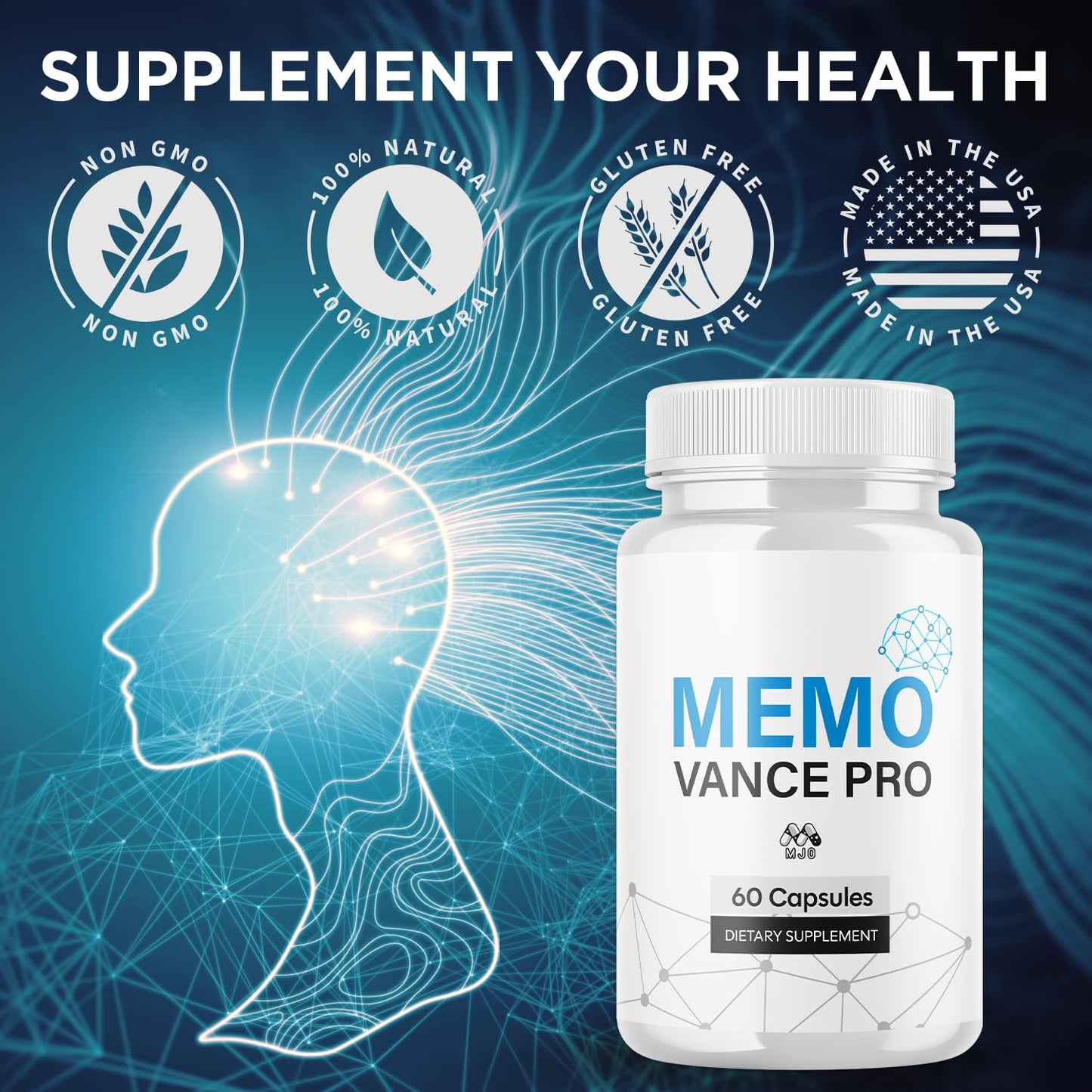 MJO MemoVance Capsules, 300 Capsules