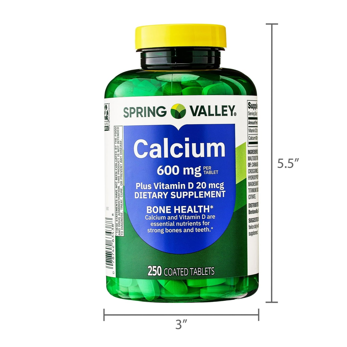 BASKETGOODS SV Calcium Plus Vitamin D Tablets 250 Count
