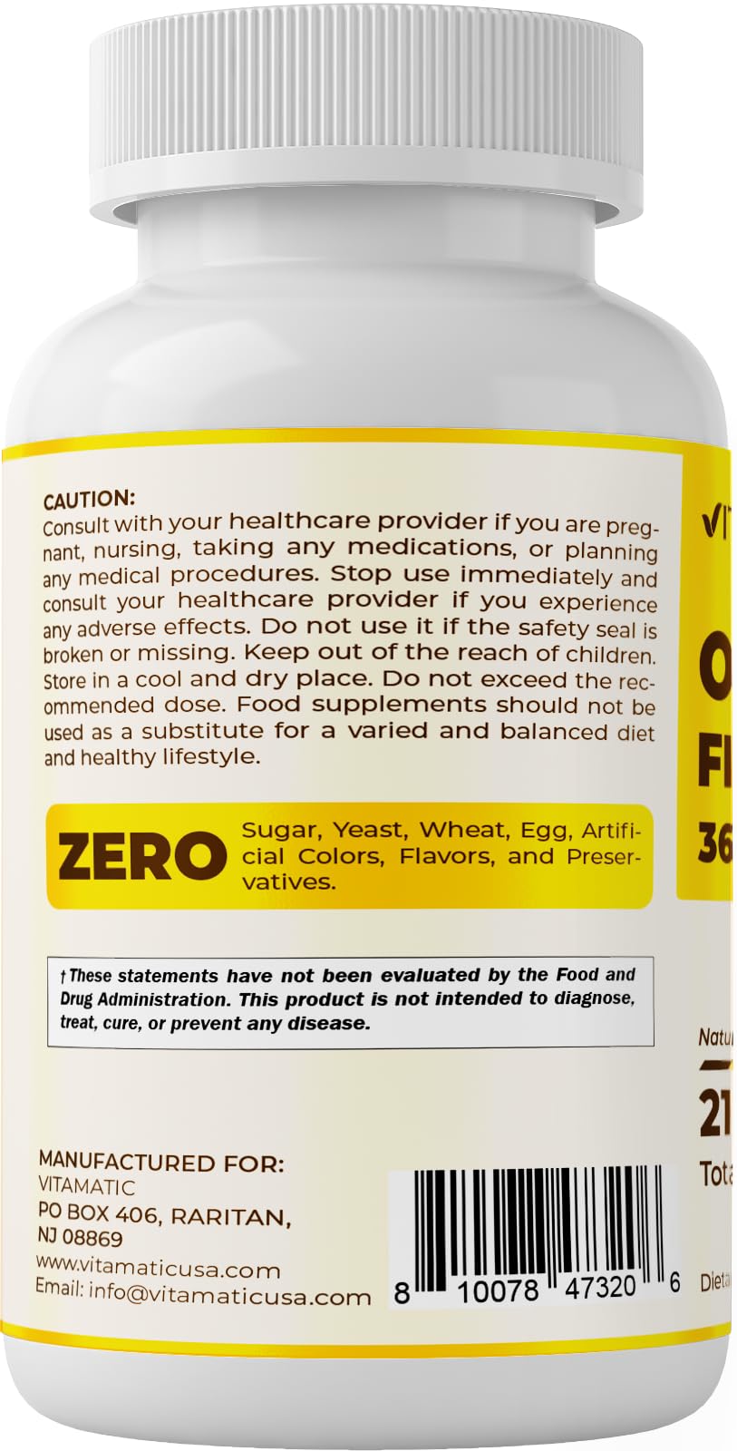 Vitamatic Triple Strength Omega 3 Fish Oil Softgels 180 Count