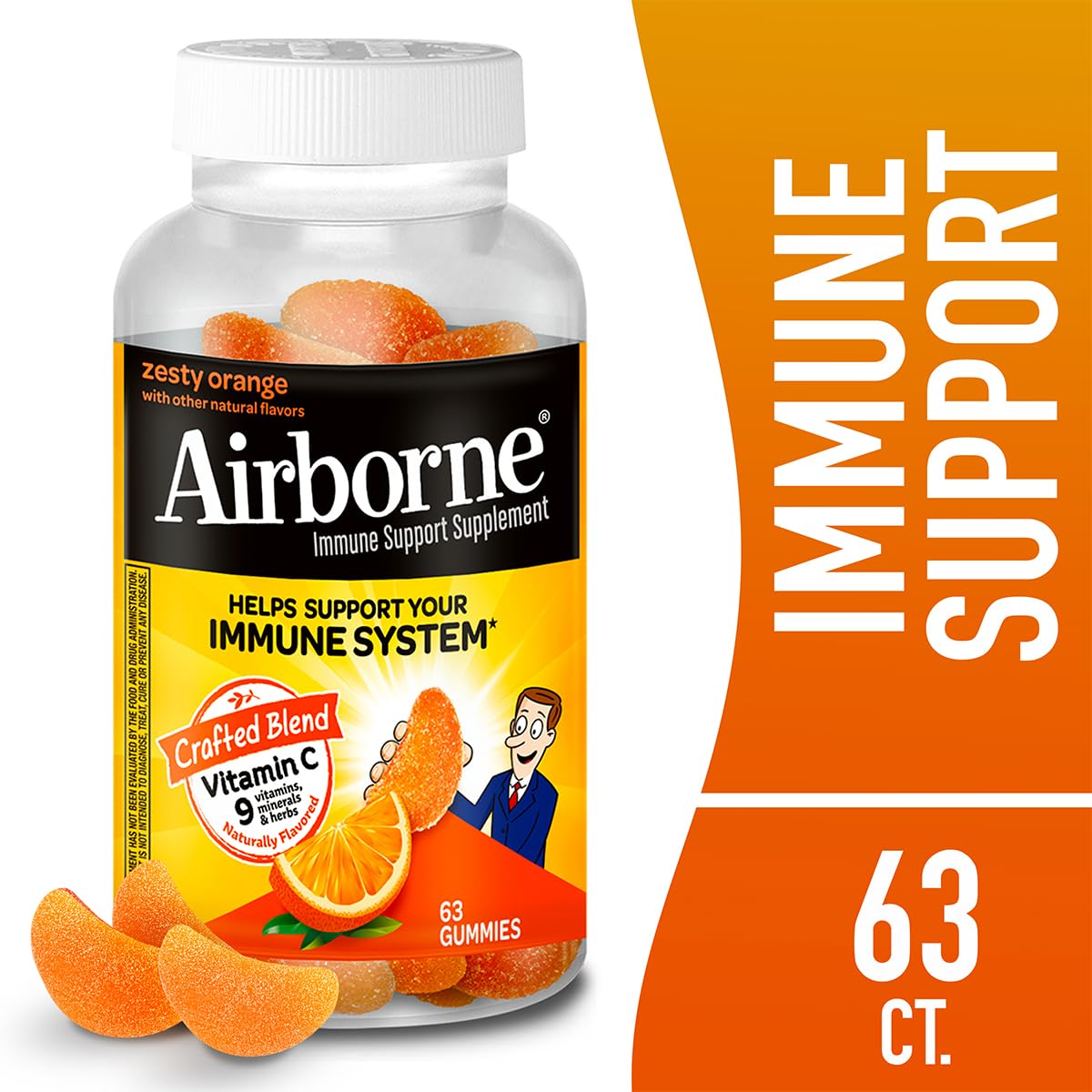 Airborne 750mg Vitamin C Immune Support Gummies, 189 Gummies