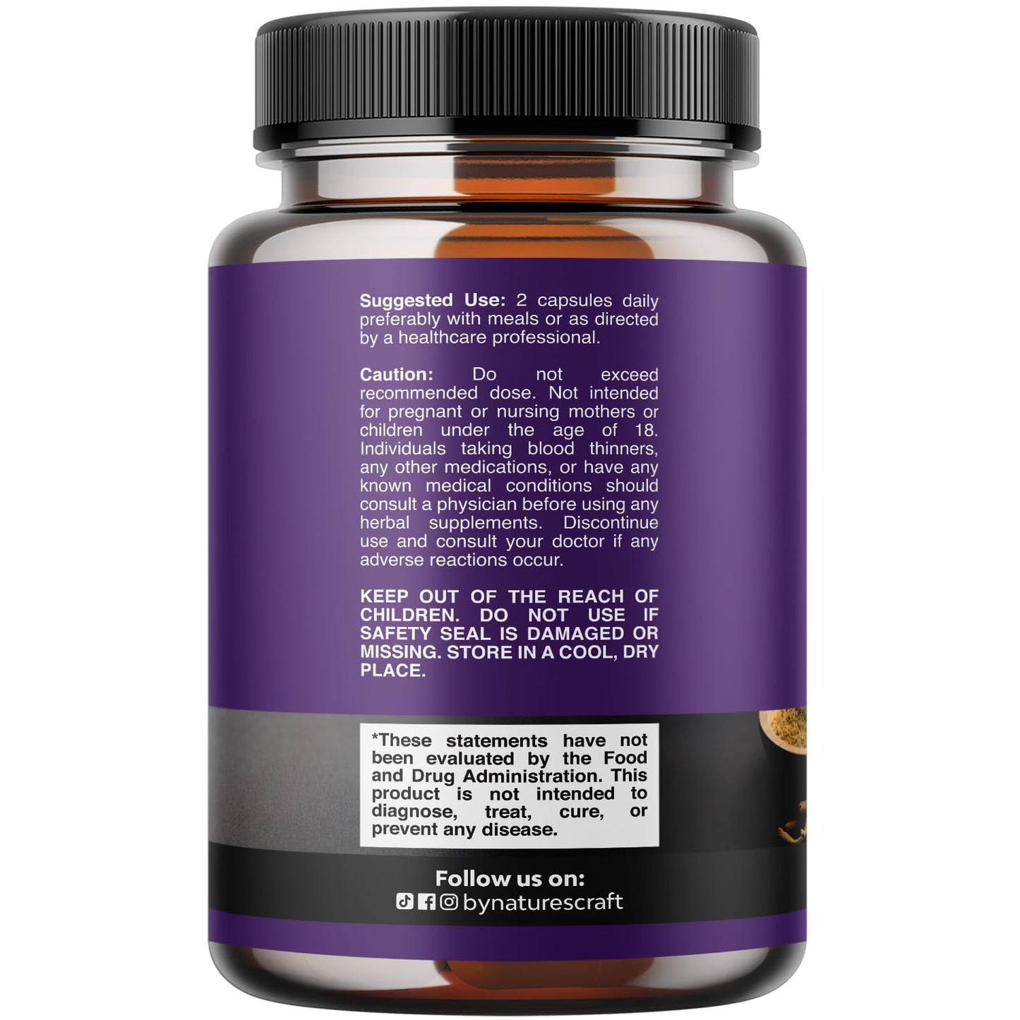 Natures Craft Ashwagandha Root Powder 1300 mg Capsules, 60 Count