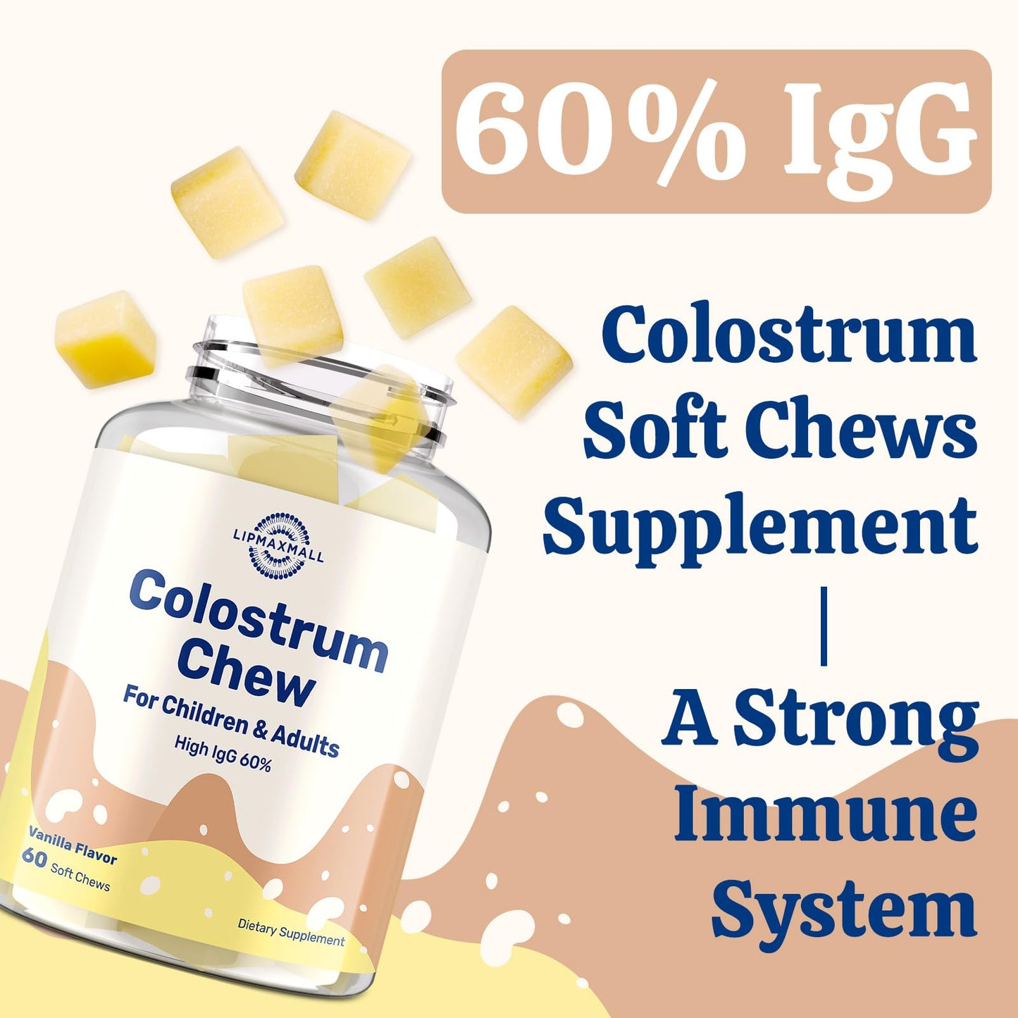 lipmaxmall Bovine Colostrum Chewable 60 Count