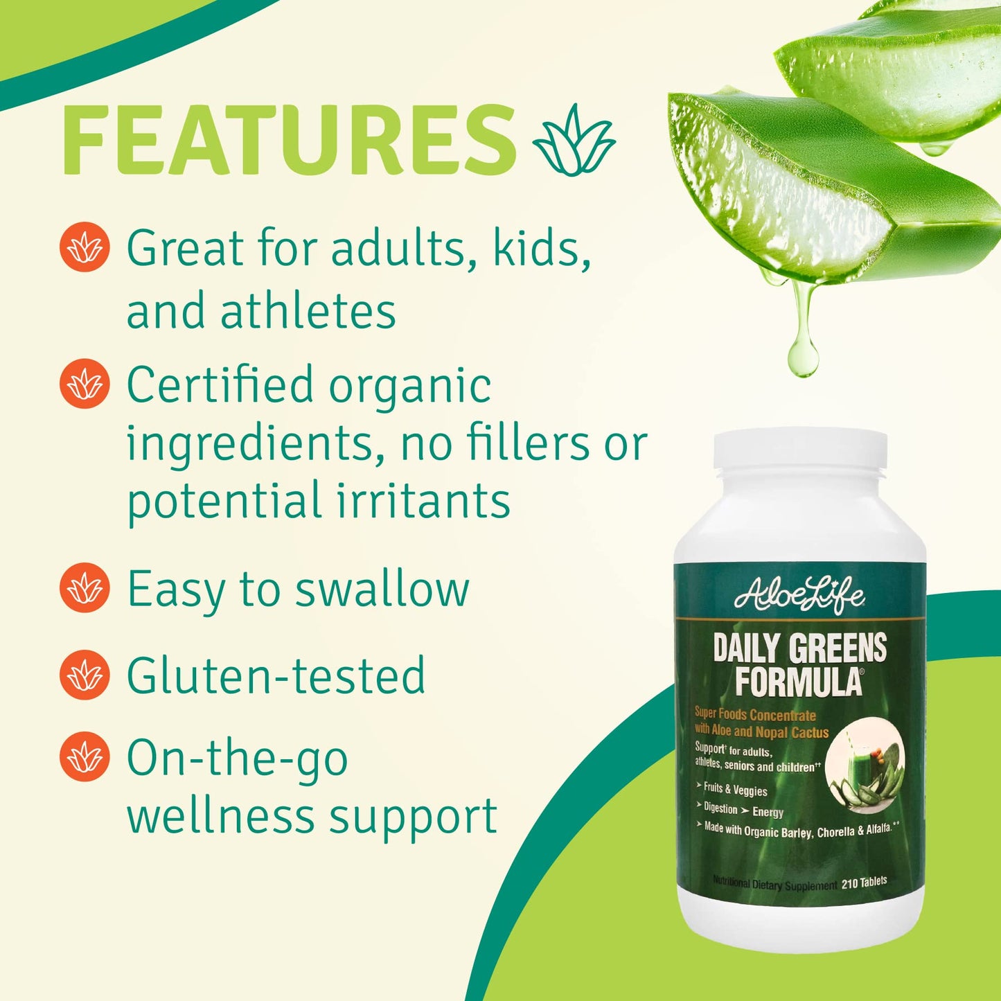 Aloe Life Daily Greens Formula Tablets 120 Tablets