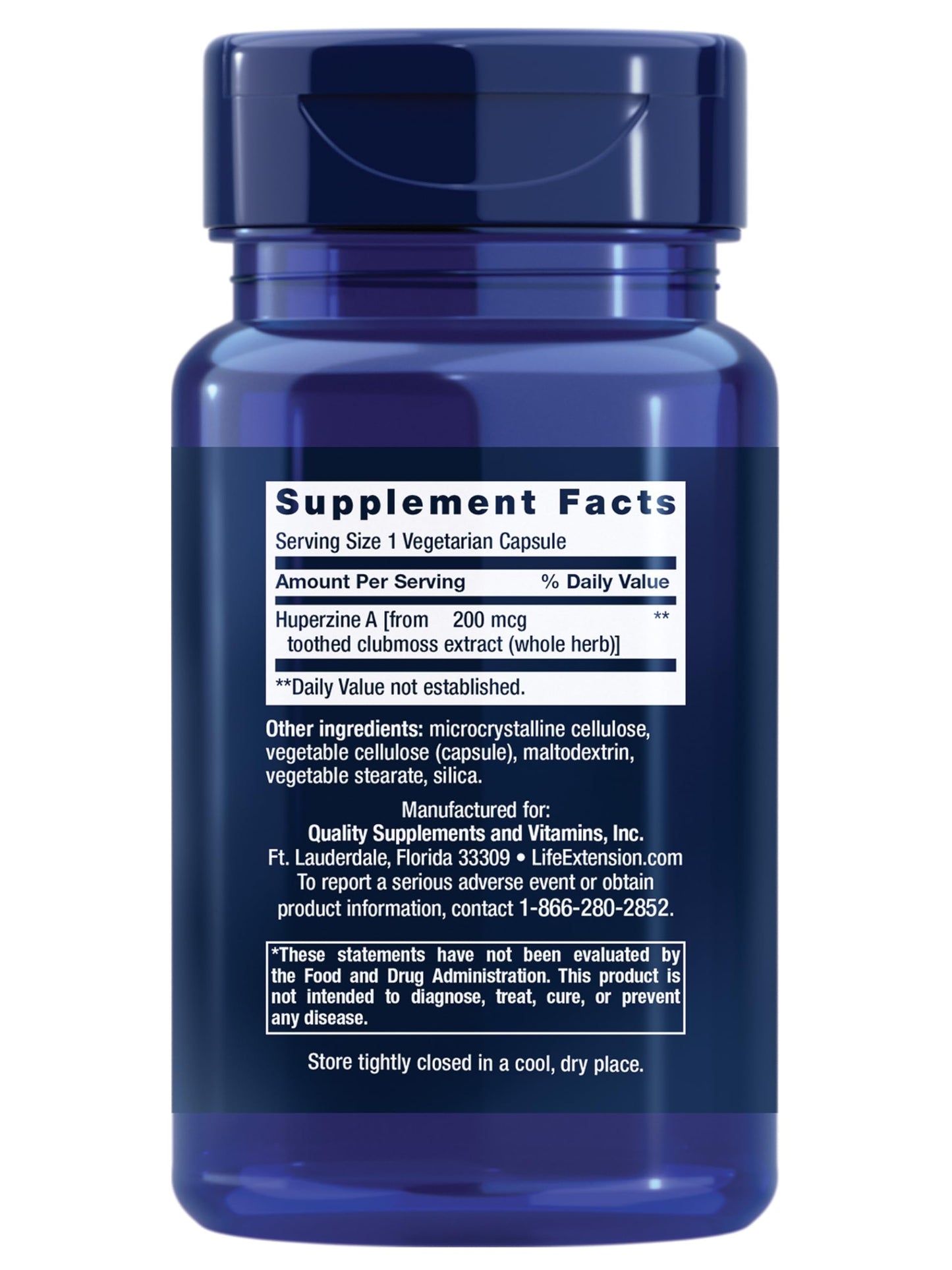 Life Extension Huperzine A Capsule, 60 Count