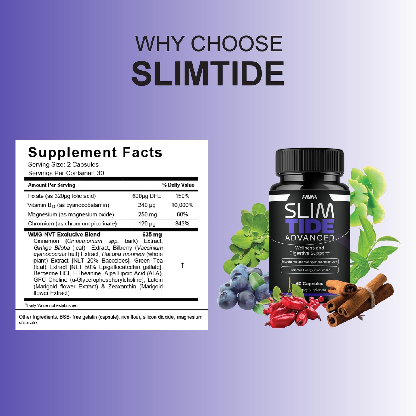 Havah SlimTide Advanced Weight Mangement Support Capsules, 120 Capsules