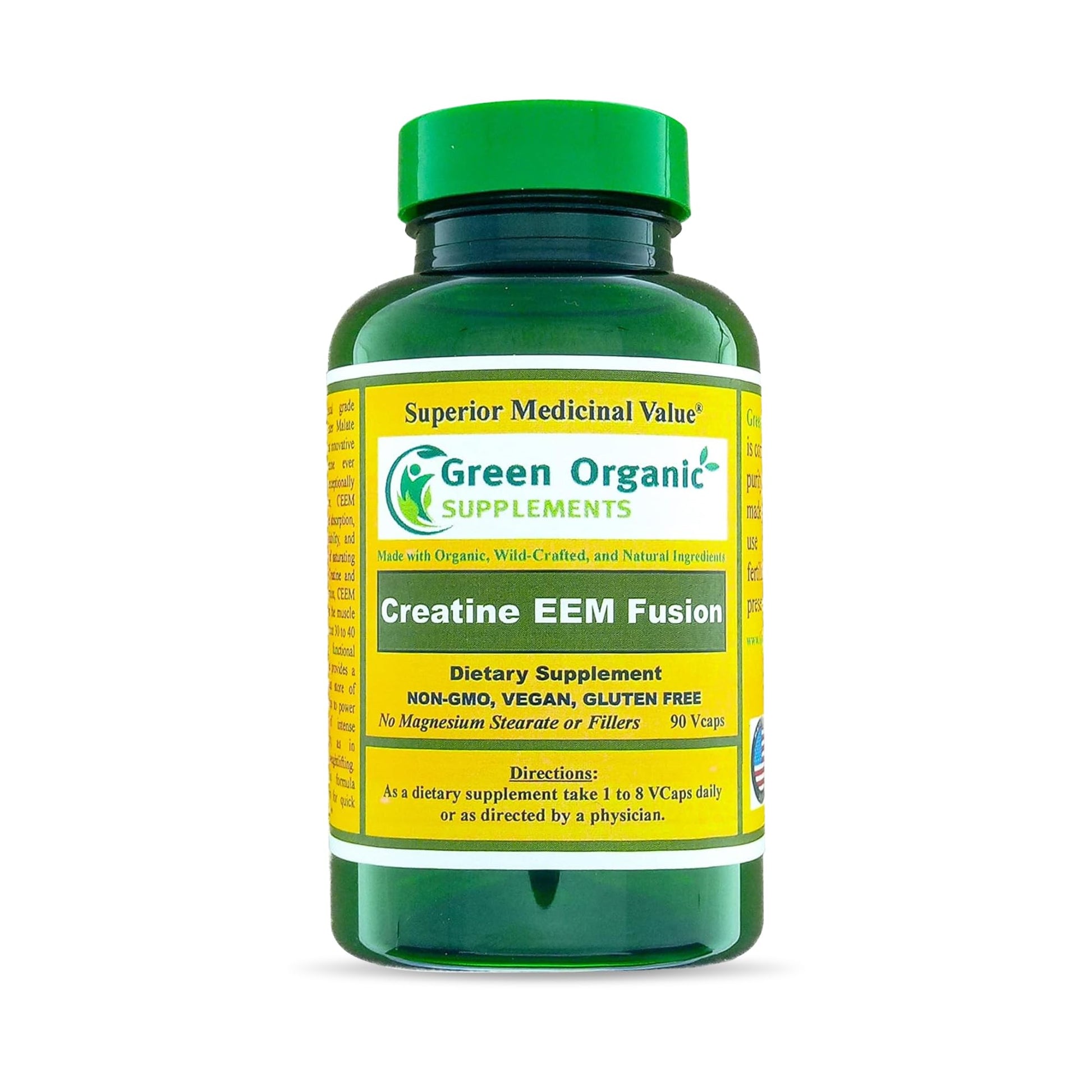 Green Organic Supplements Creatine EEM Fusion Capsules, 90 Count