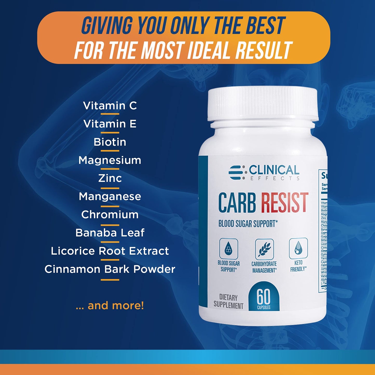 Clinical Effects Carb Resist - Carb Blocker with Vitamin C, 60 Capsules