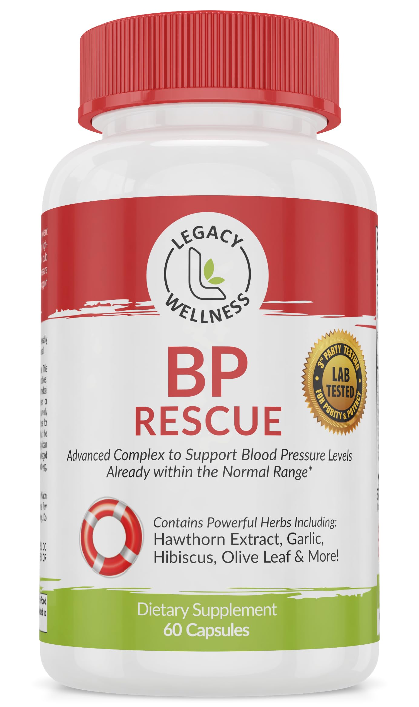 LegacyNutra BP Rescue Blood Pressure Support Capsules 60 Count