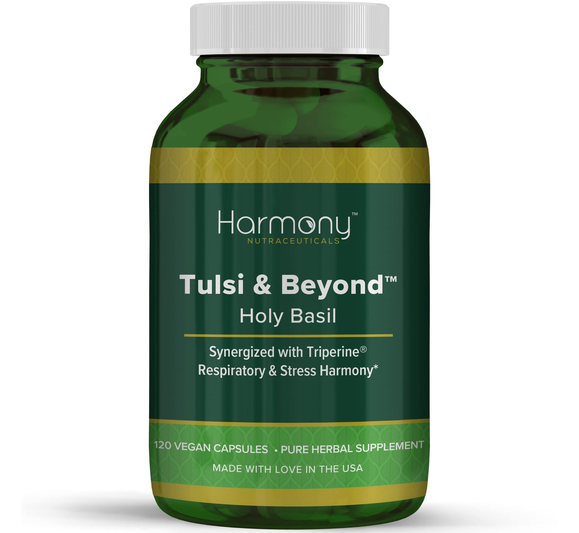 Harmony Nutraceuticals Tulsi - Holy Basil Supplement, Highest Potency, Maximum Bioavailability, Made with Organic Herbs, Capsules, 120 Count