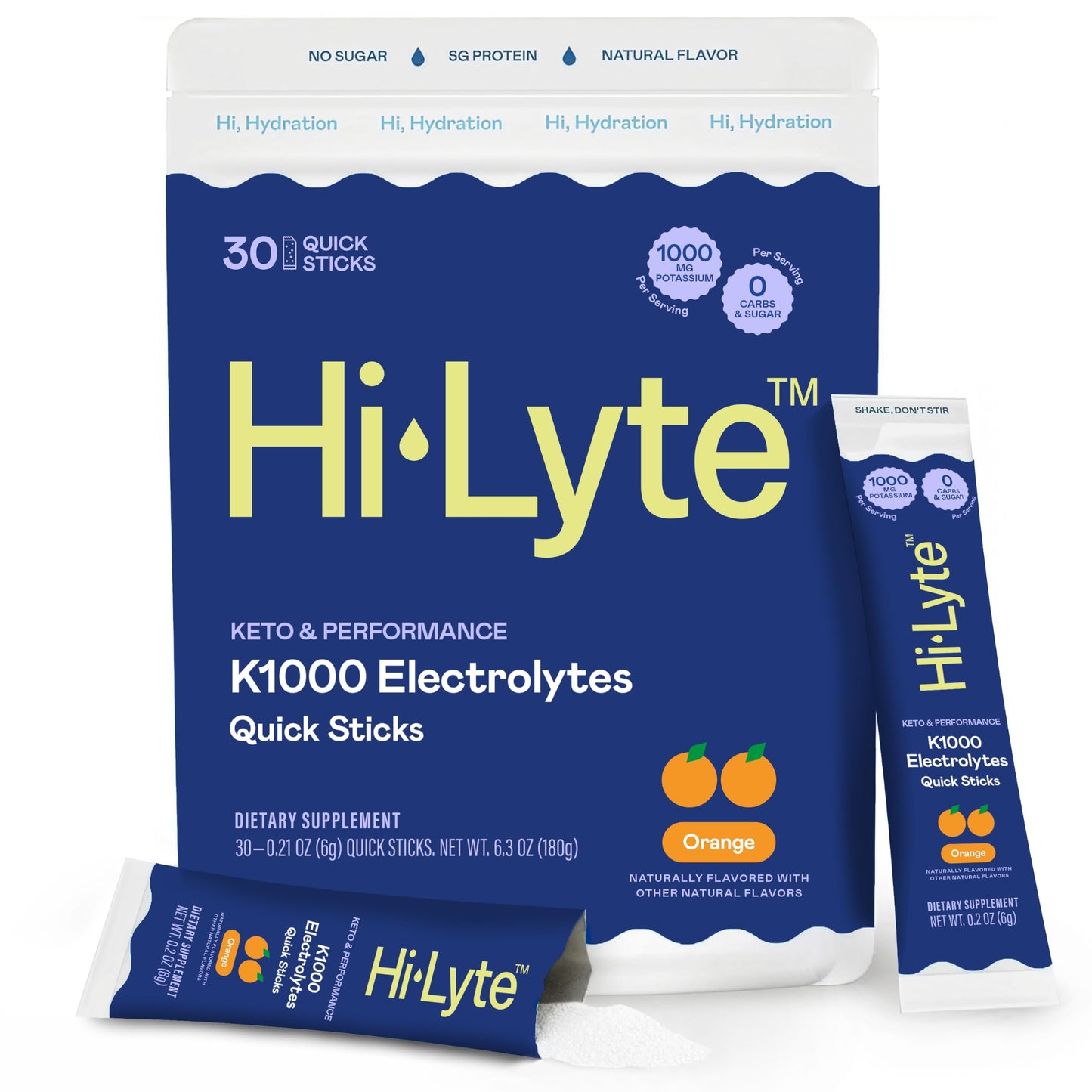 Hi-Lyte K1000 Electrolytes Quick Sticks Powder 6.3 Ounce