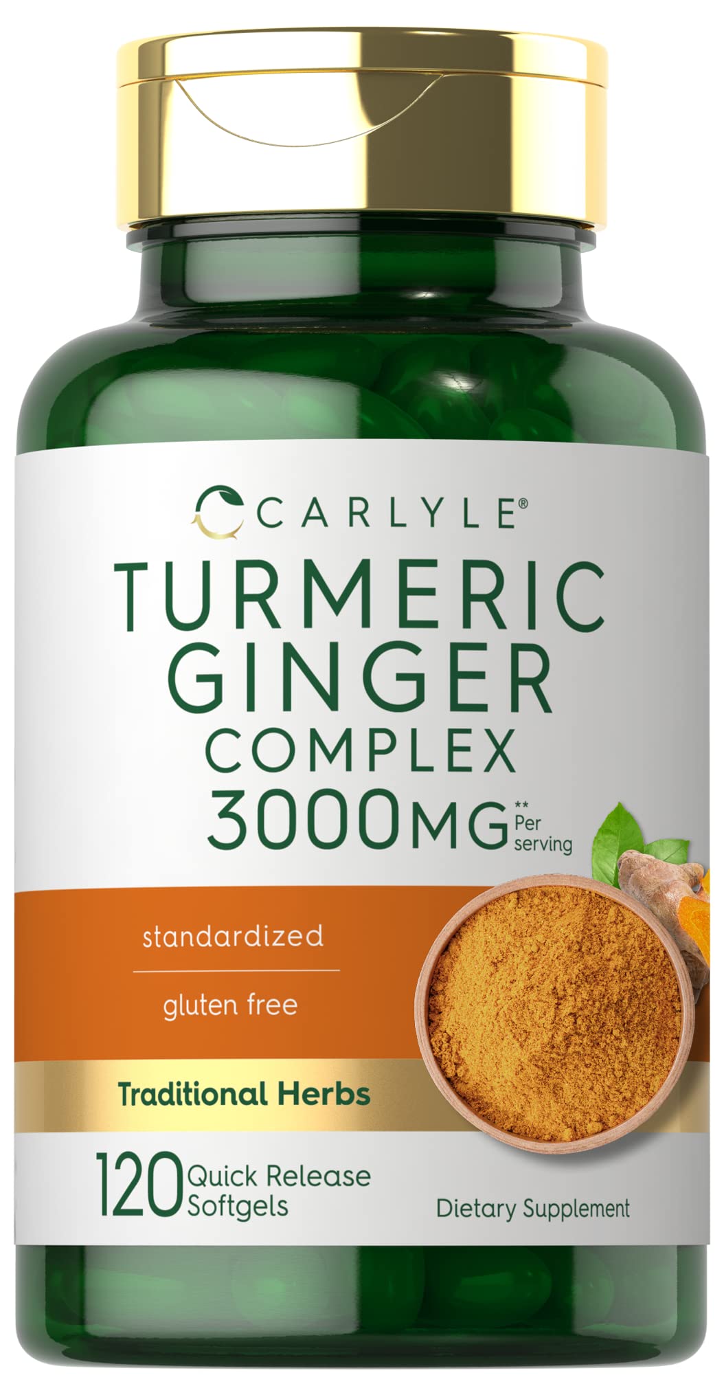 Carlyle Turmeric and Ginger Supplement Softgels 120