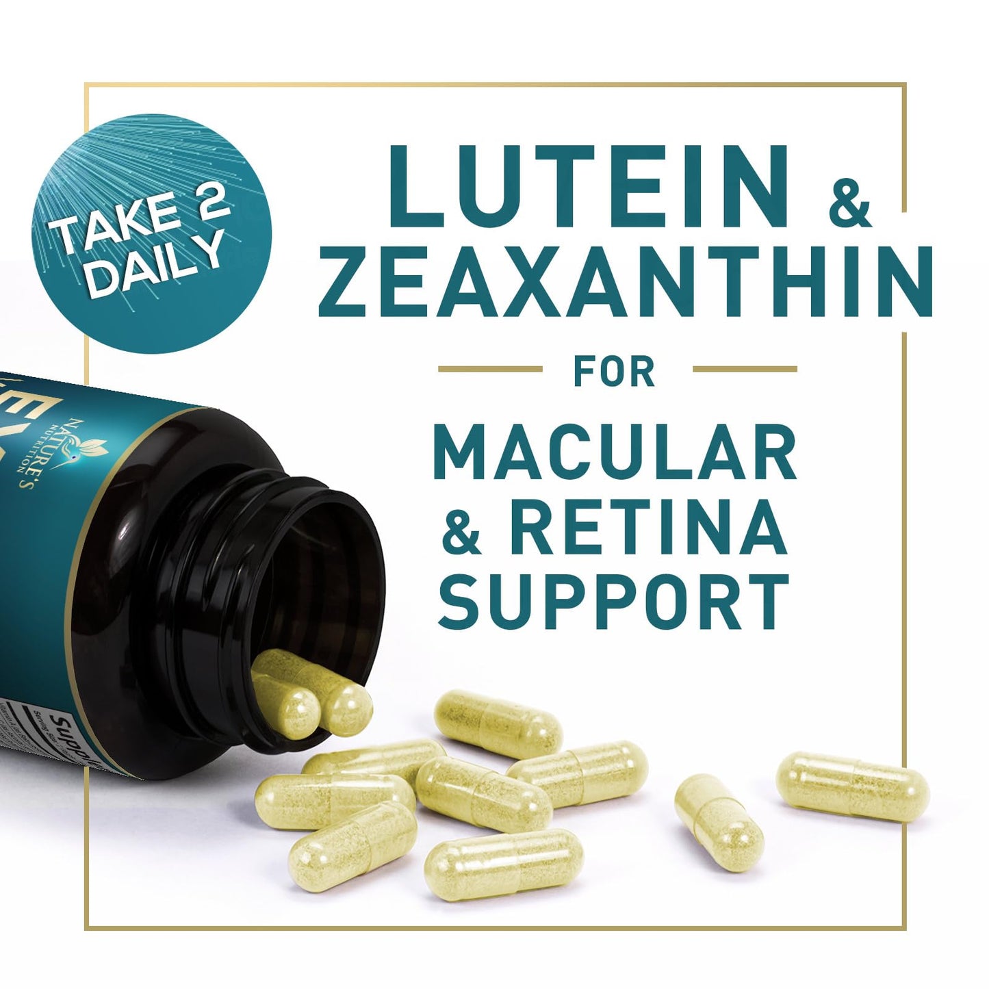 Nature's Nutrition Eye Health Vitamins with Lutein and Zeaxanthin, 60 Capsules