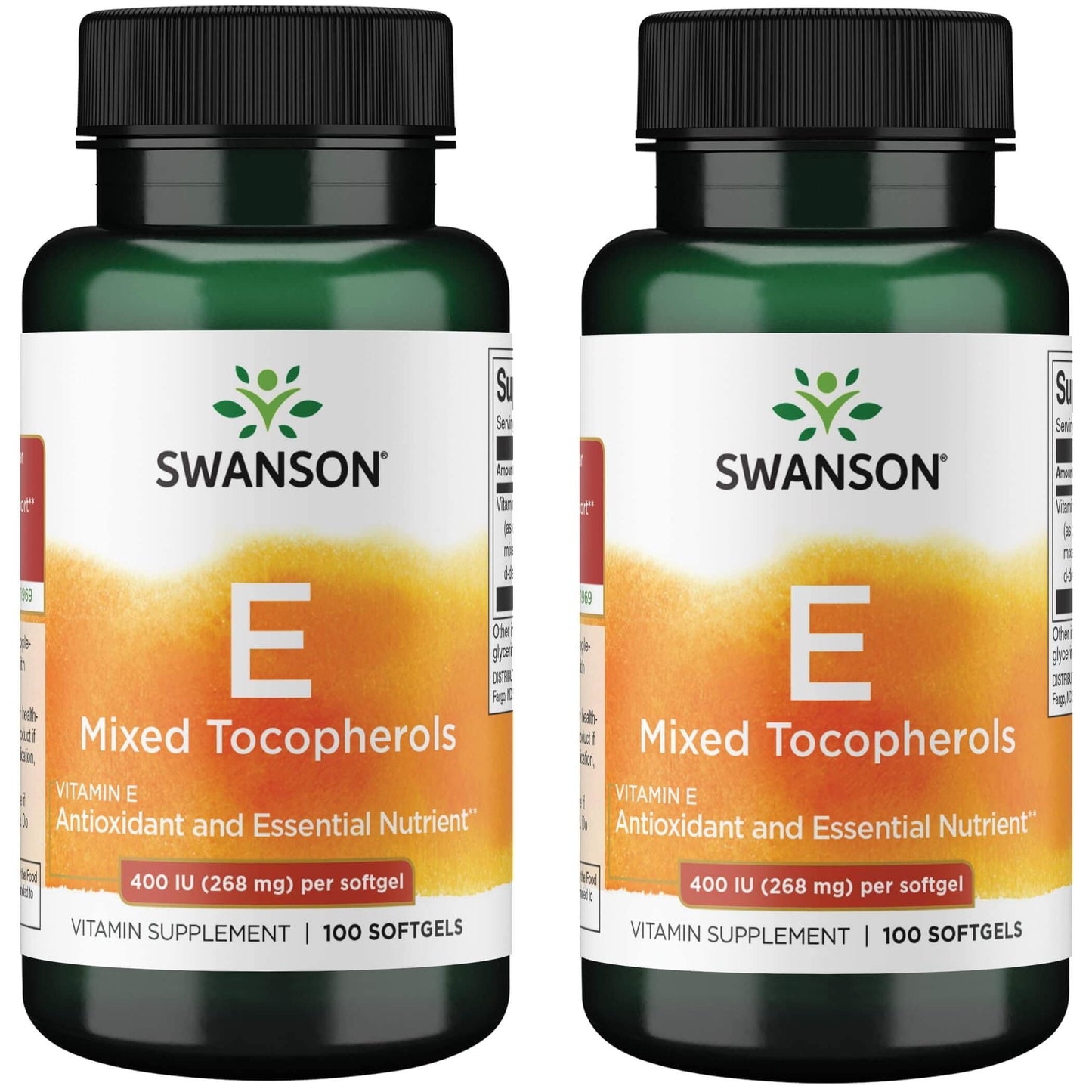 Swanson Vitamin E Mixed Tocopherols 400 Iu (268 mg) Softgels, 200 Count
