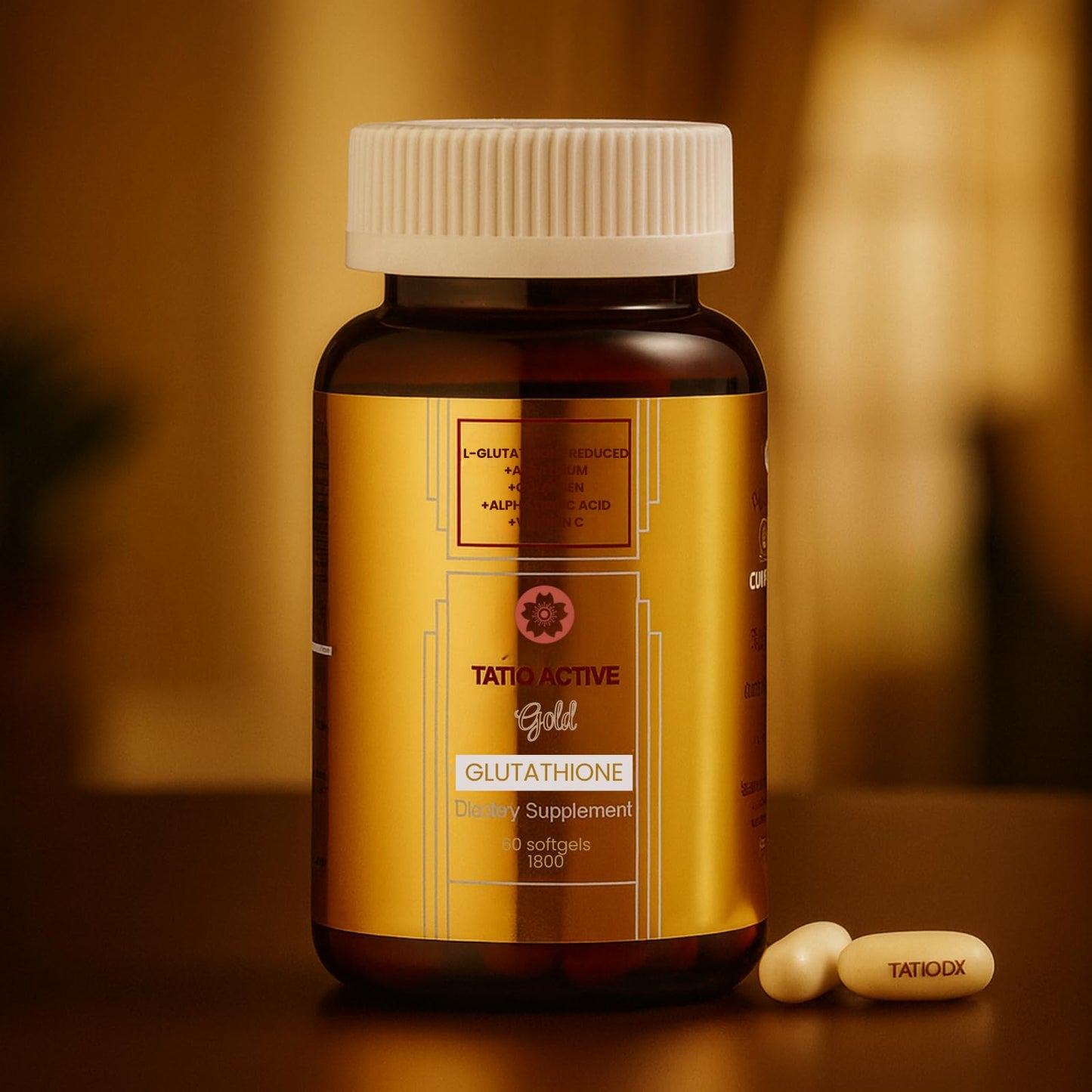 Tatiomax Gold Glutathione 1800mg with Collagen, Stem Cell, ALA & Vitamin C Capsule, 1 Count