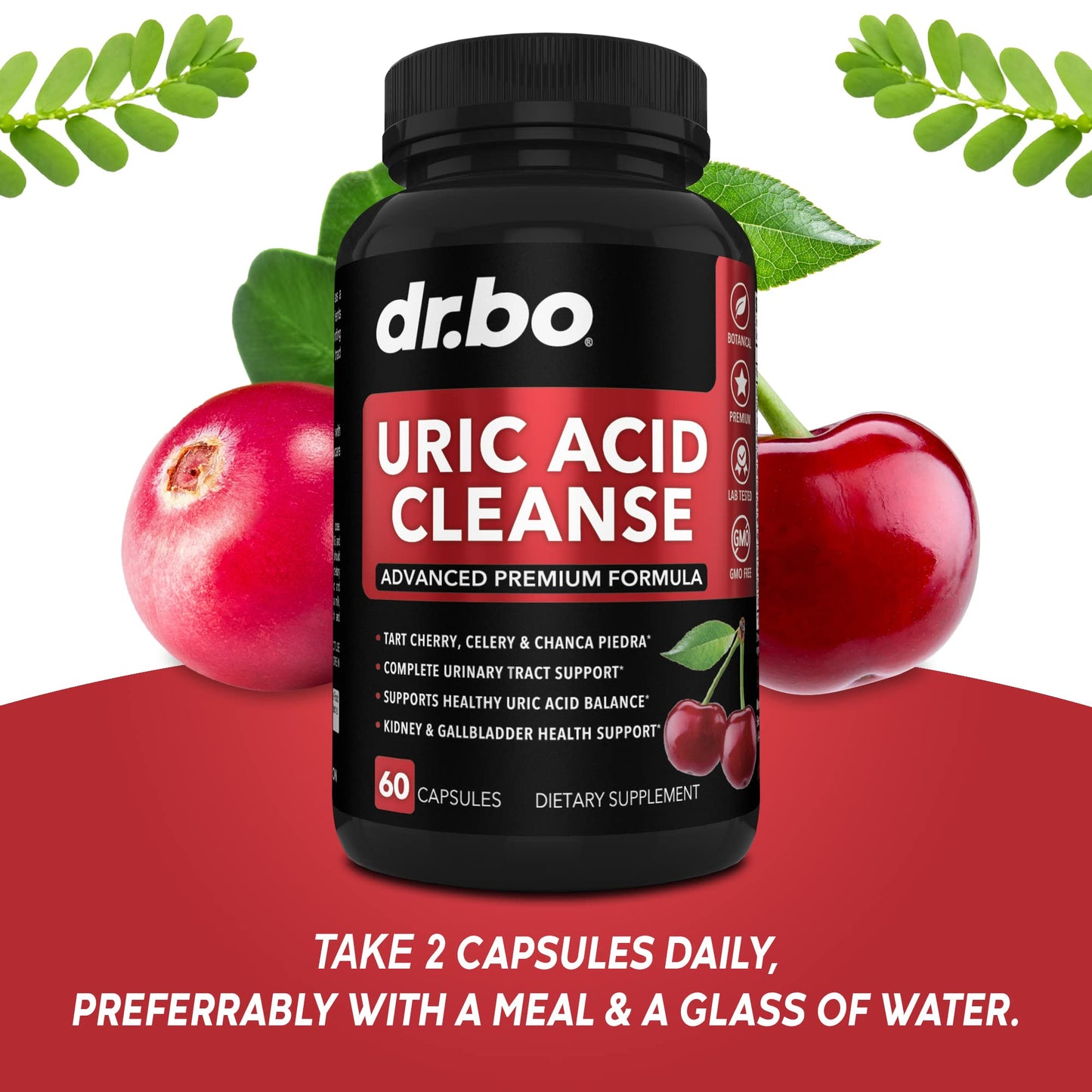 DR. BO Uric Acid Cleanse Support Supplement Capsules, 60 Count
