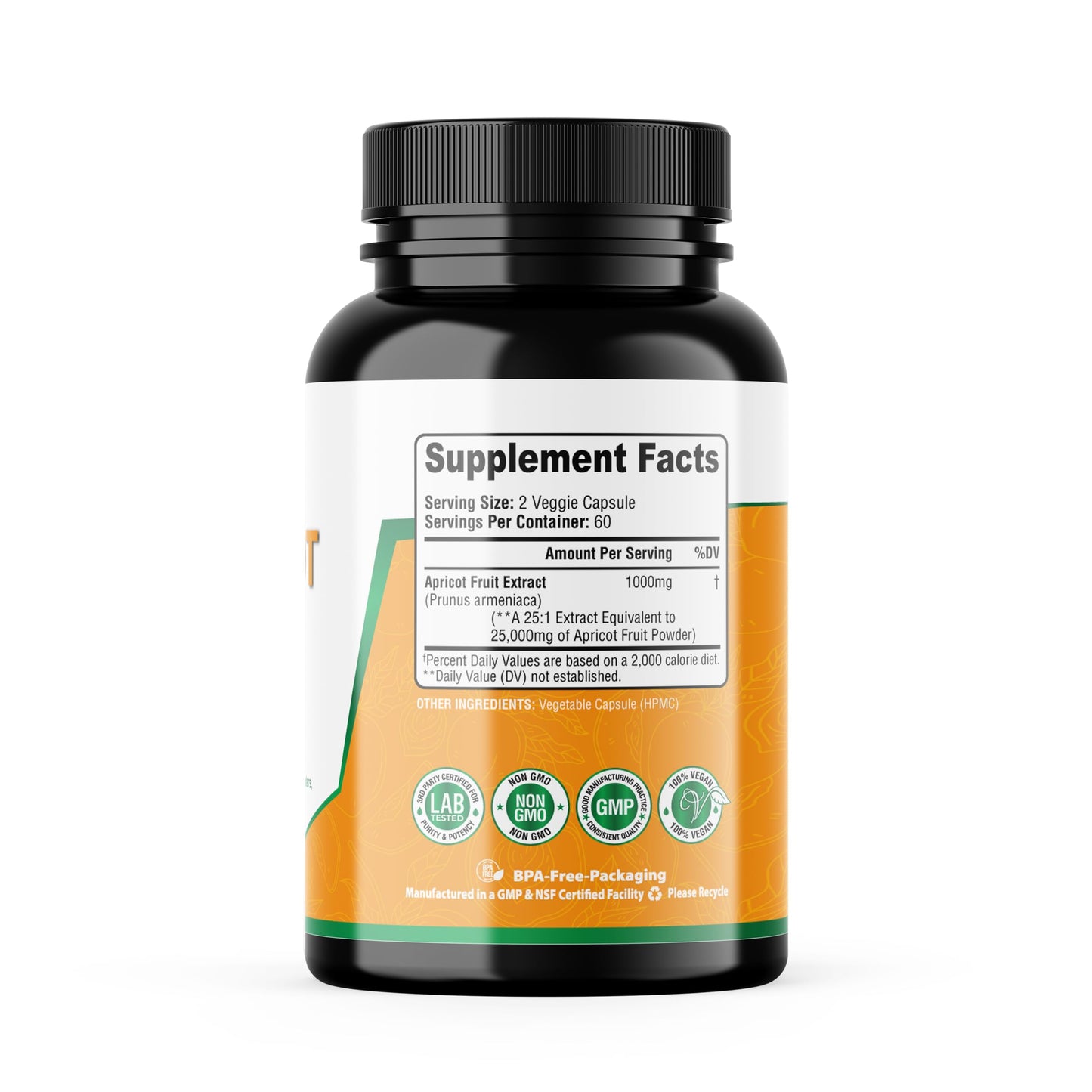 SMSHEALTHPRODUCTS.com Apricot 25:1 Herbal Extract, 120 Capsules