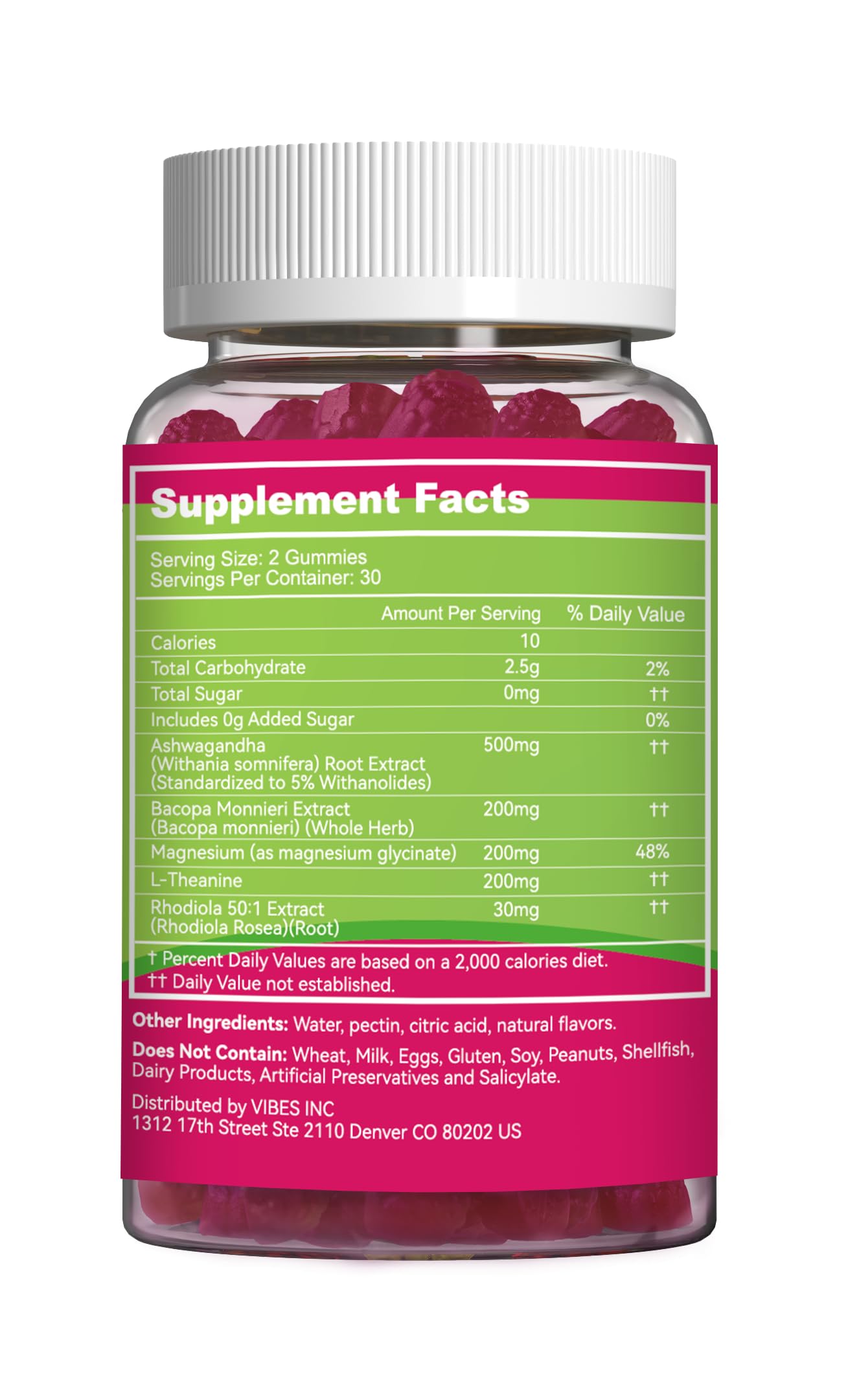 Agumoon Bacopa Monnieri Gummies & Ashwagandha for Kids & Adults Gentle Organic GMP, Gummy, 60 Count