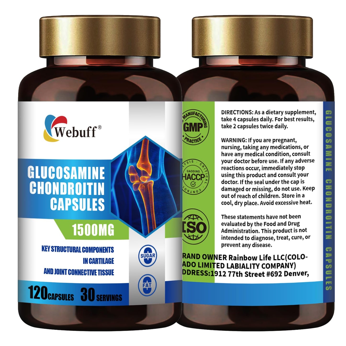 Webuff Glucosamine Chondroitin 120 Capsules