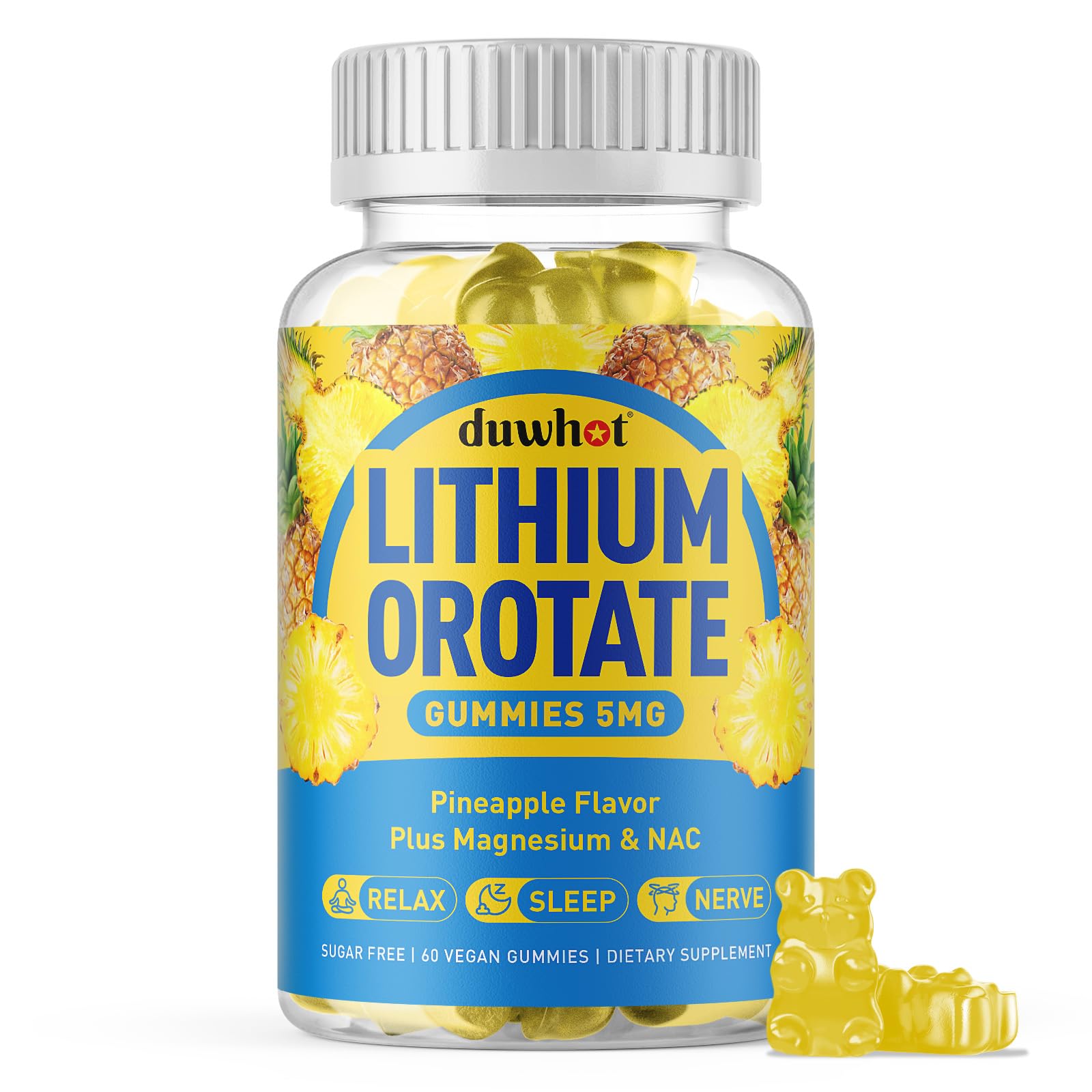 duwhot Lithium Orotate 5mg Gummy, 60 Count