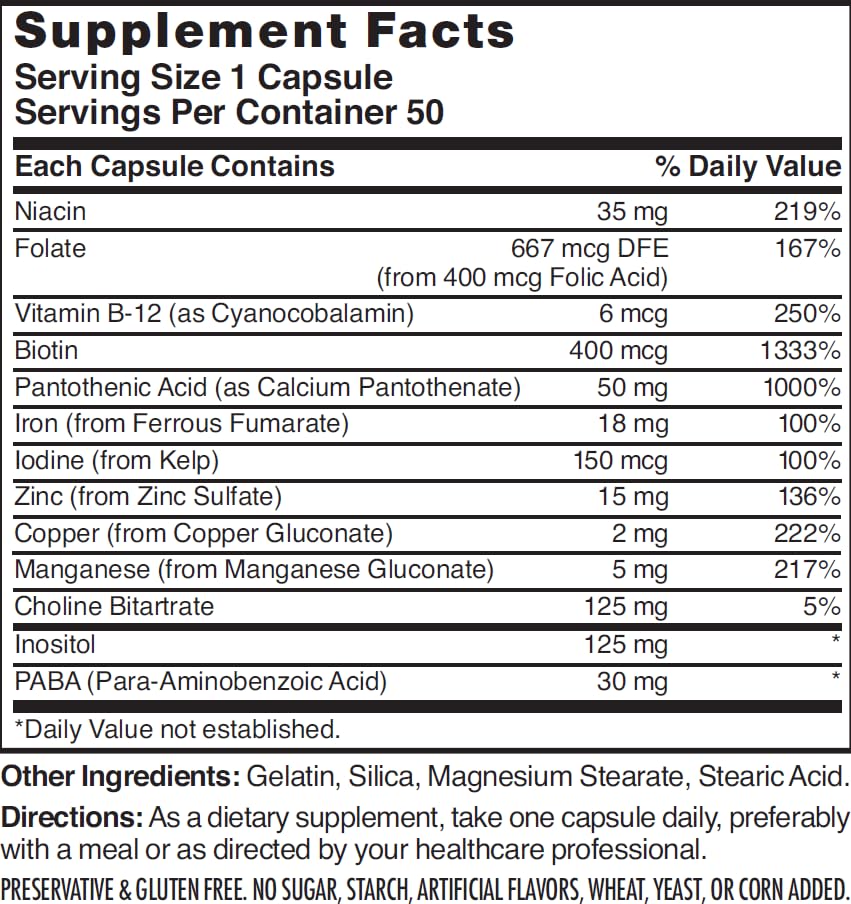 Nature's Blend Vitamins For Hair Capsules 50 Count
