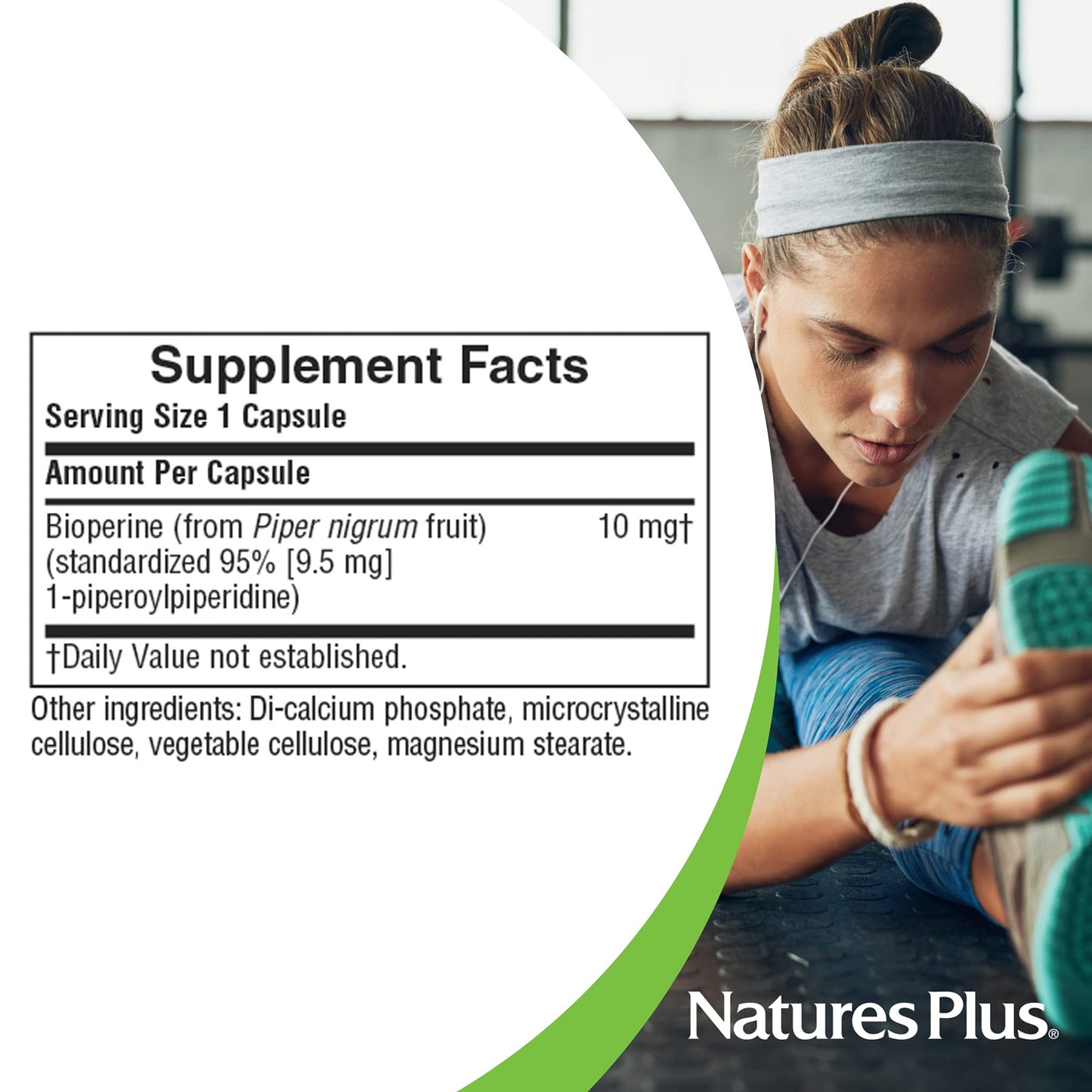 NaturesPlus Bioperine 10 Black Pepper Extract Capsules 90 Count