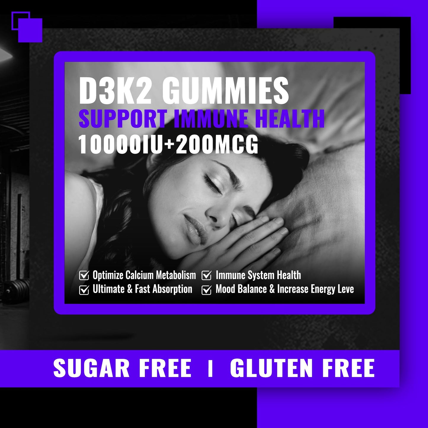 Nutravita Vitamin D3 K2 SoftChews Sugar-Free with Calcium + K2 (MK-7), Magnesium Citrate, Vitamin C, Extra Strength - Ultimate Absorption, Vegan, 60 Count