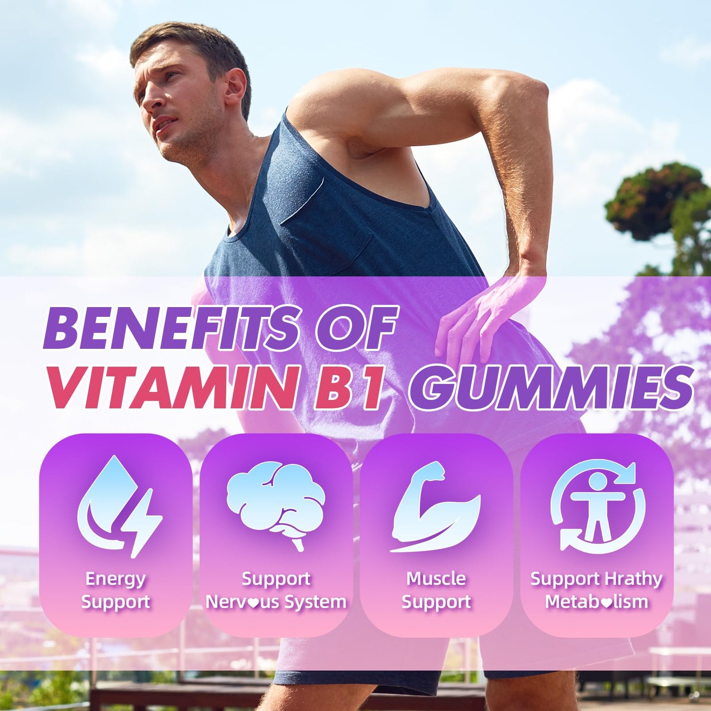 GrnLife Vitamin B1 Gummies 500mg, 60 Count