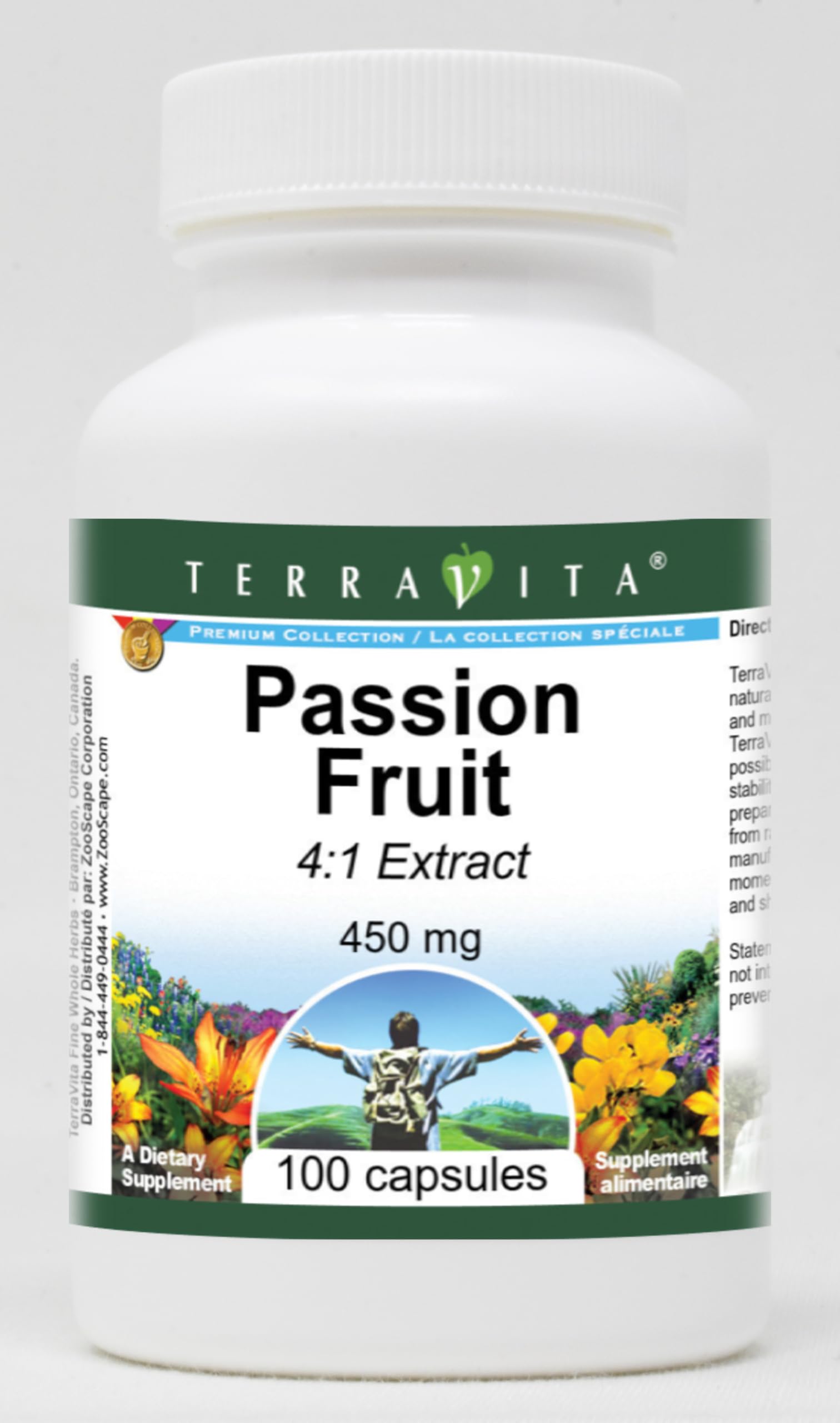 Terravita Passion Fruit 4:1 Extract - 450 mg Capsules, 300 Count