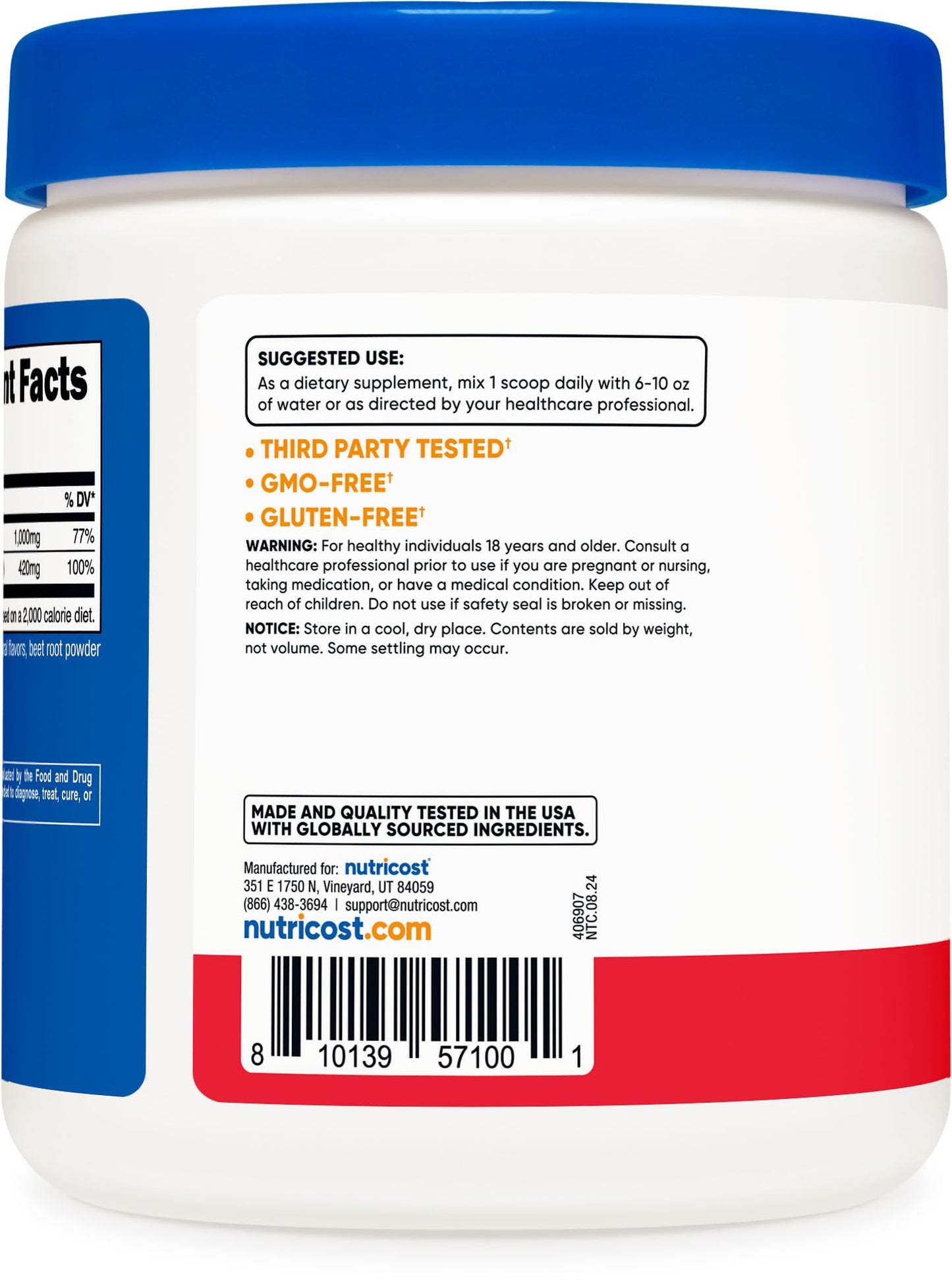 Nutricost Calcium Magnesium Powder 10.8 oz