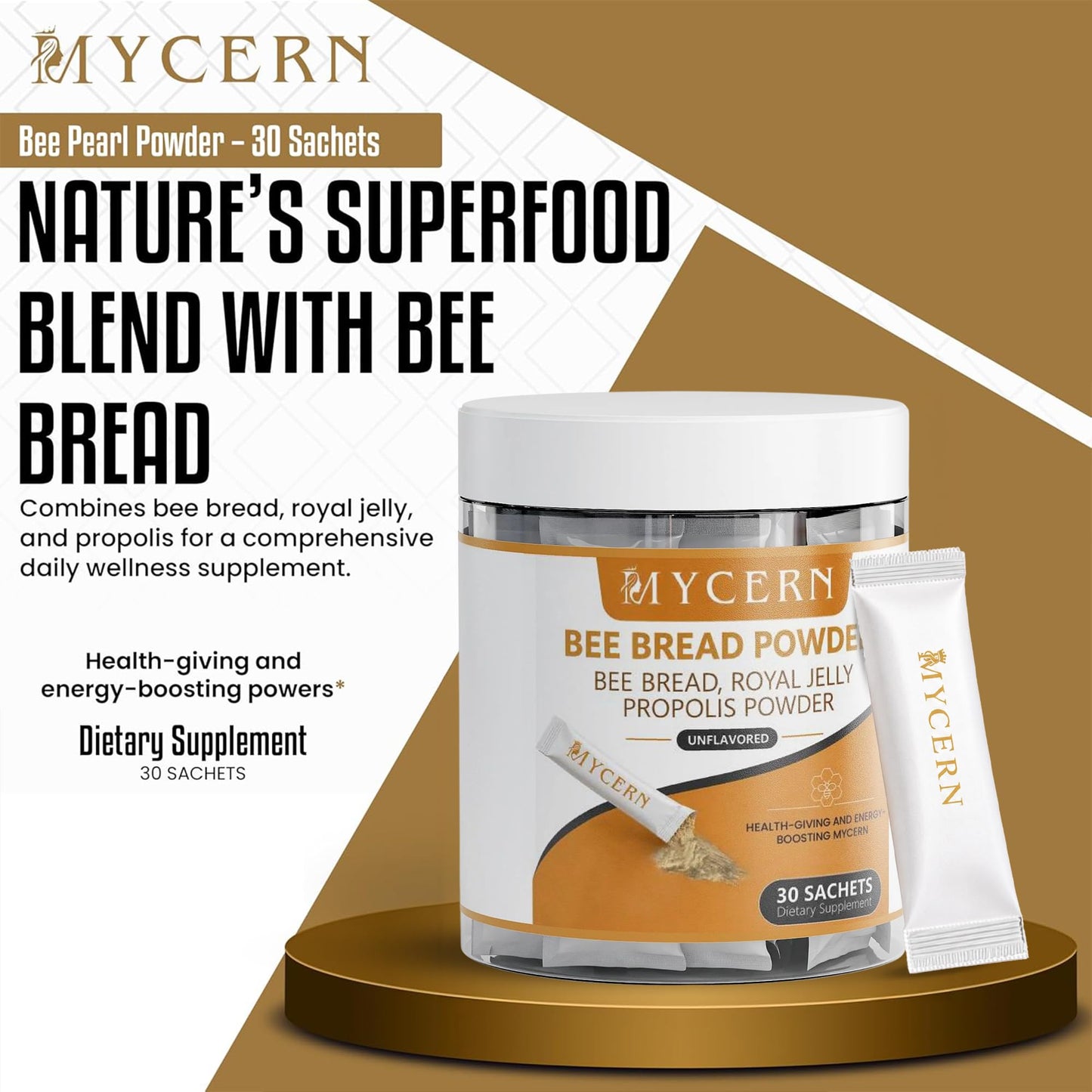 Mycern Bee Bread Powder, 4.8 oz (Pack of 1)
