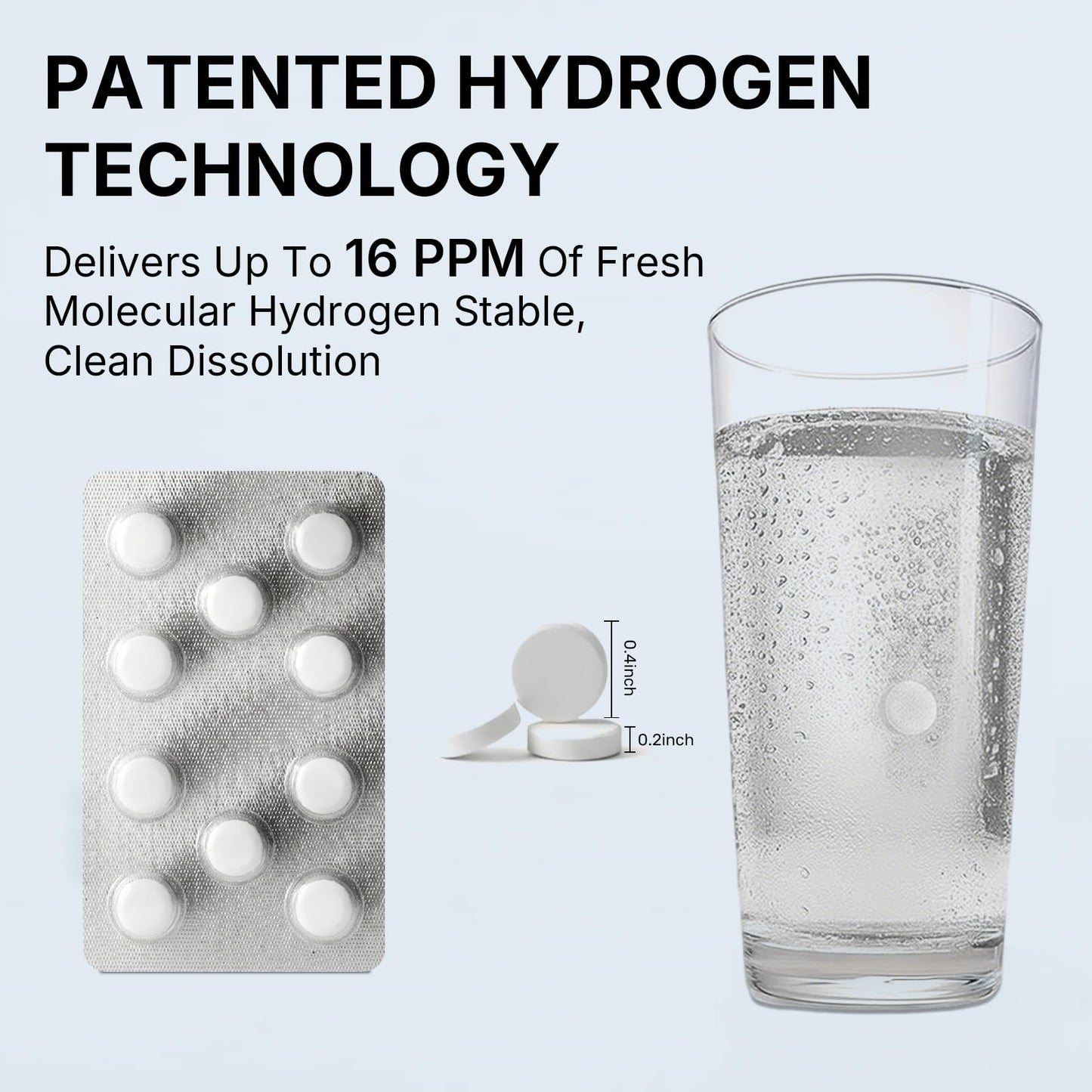 Sunshine & Rain Molecular Hydrogen (H2) Tablets with 120mg Magnesium – 16 PPM Hydrogen Water, Advanced Hydrogen Technology, Antioxidant Support for Cellular Health & Recovery, Unflavored, 30 Tablets