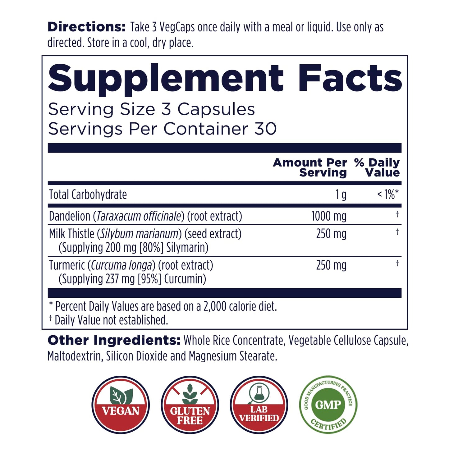 KAL Milk Thistle Liver Support Formula Capsules, 90 Count