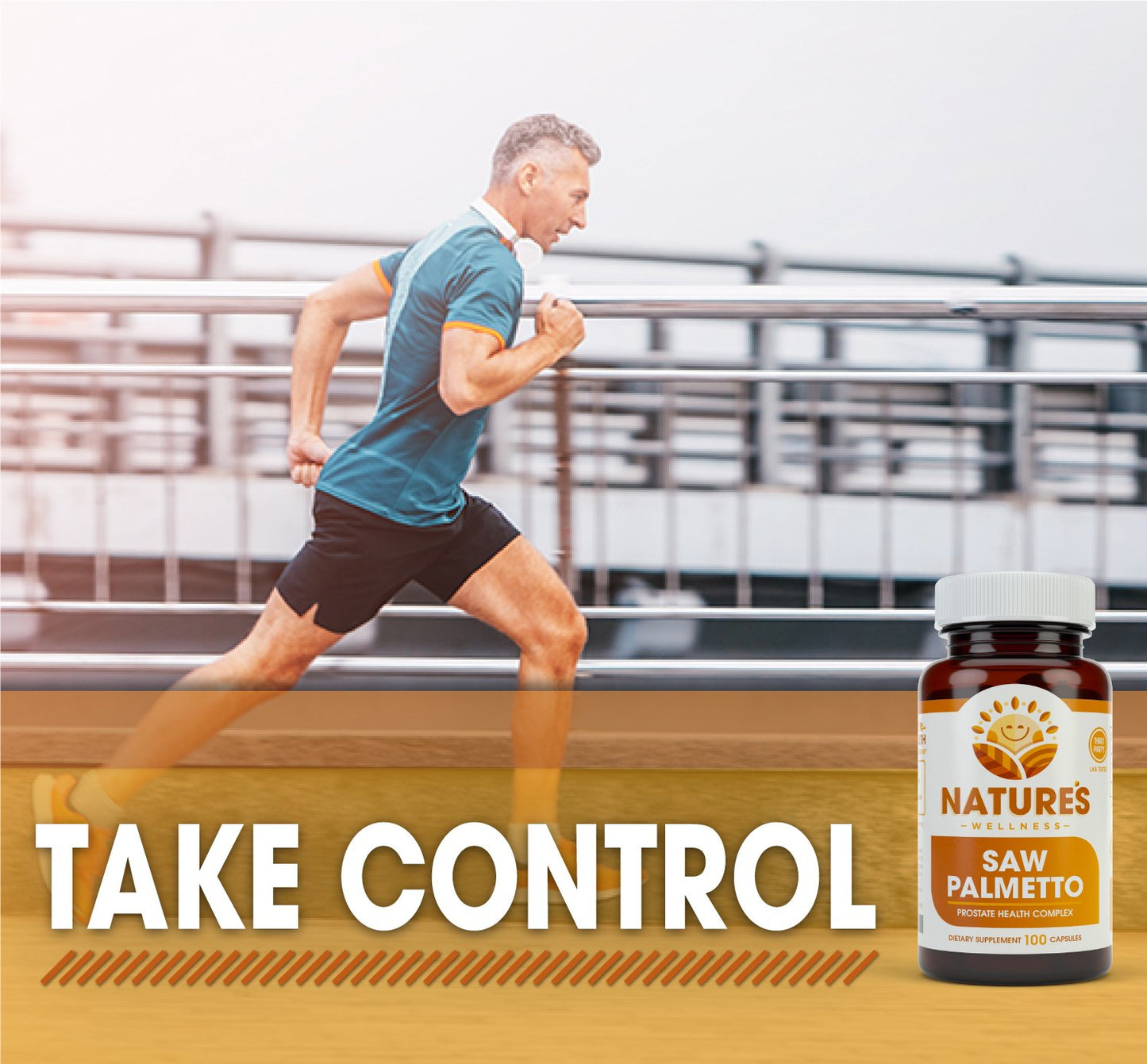 Natures Wellness 1000mg Saw Palmetto Prostate Supplement Capsules 100 Count