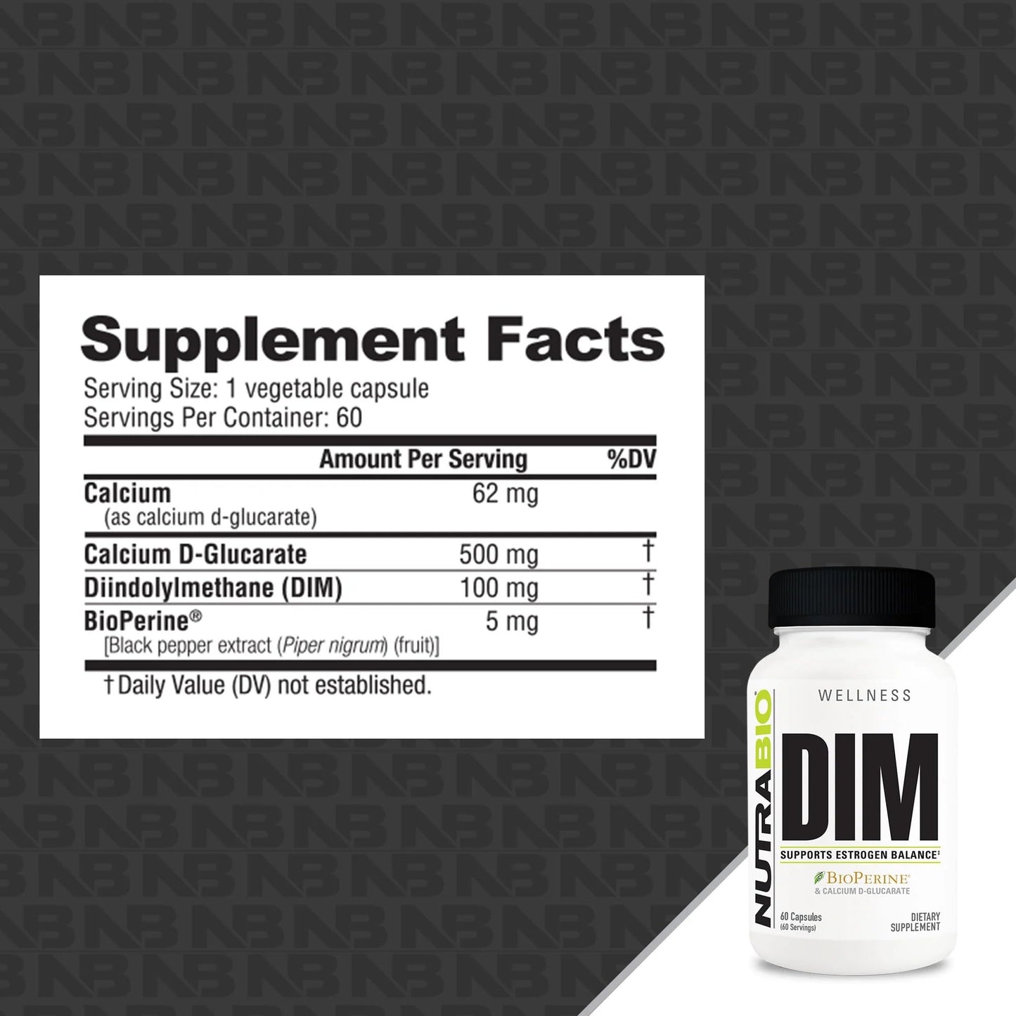 NutraBio DIM Supplement Capsule, 60 Capsules