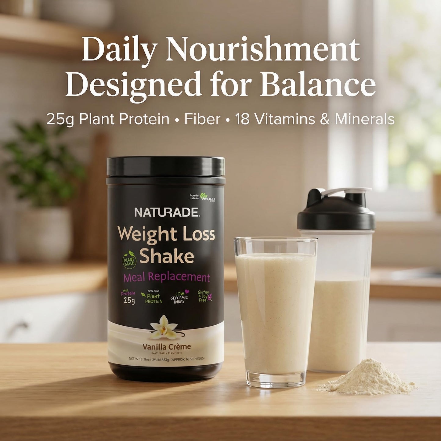 Naturade Plant-Based Meal Replacement Shake Powder 32.4 oz