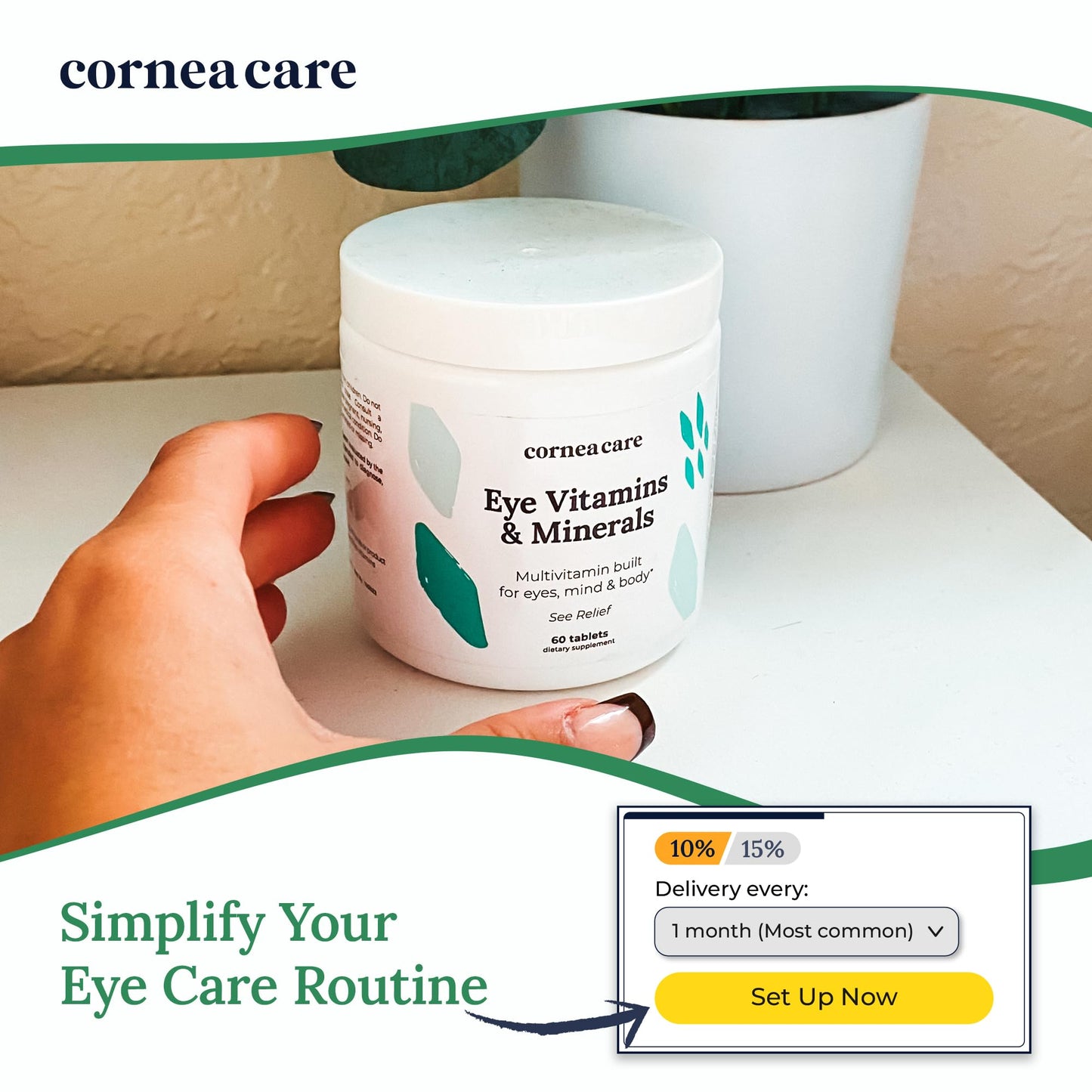 CorneaCare Multivitamin for Vision & Health Dry Eye Supplements 60 Tablets