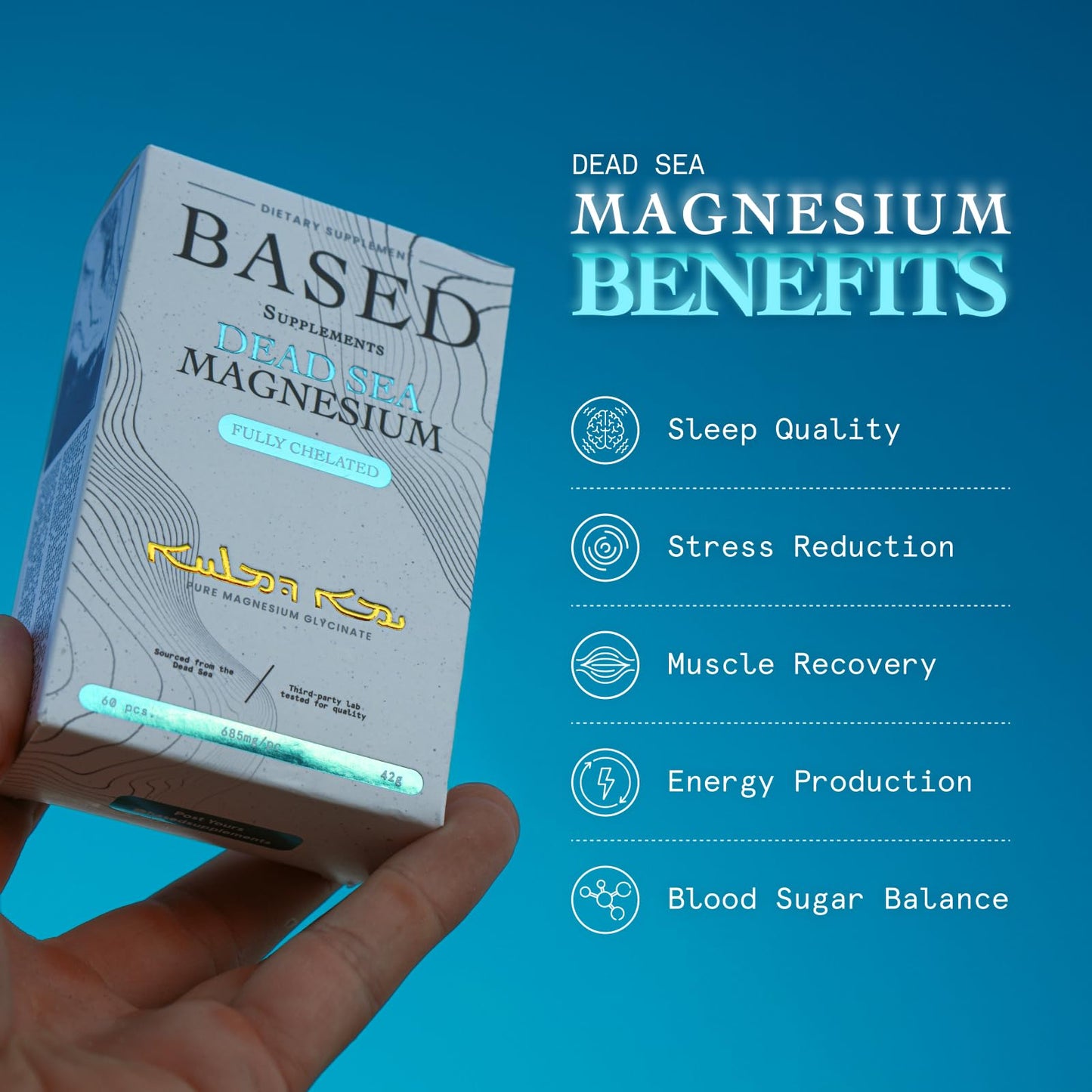 Based Supplements Dead Sea Magnesium Glycinate Capsule 60 Capsules
