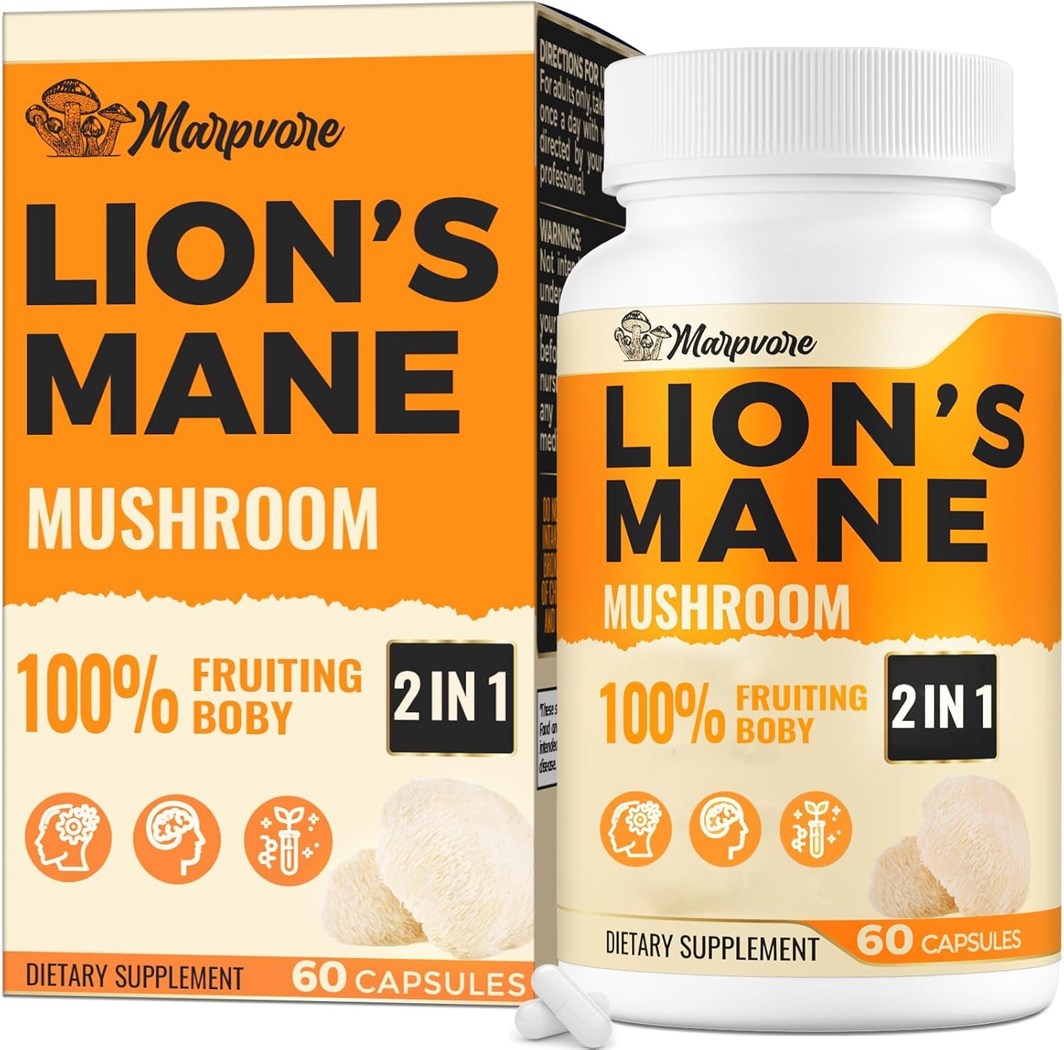 Marpvore Lions Mane Supplement Capsule 60 Count
