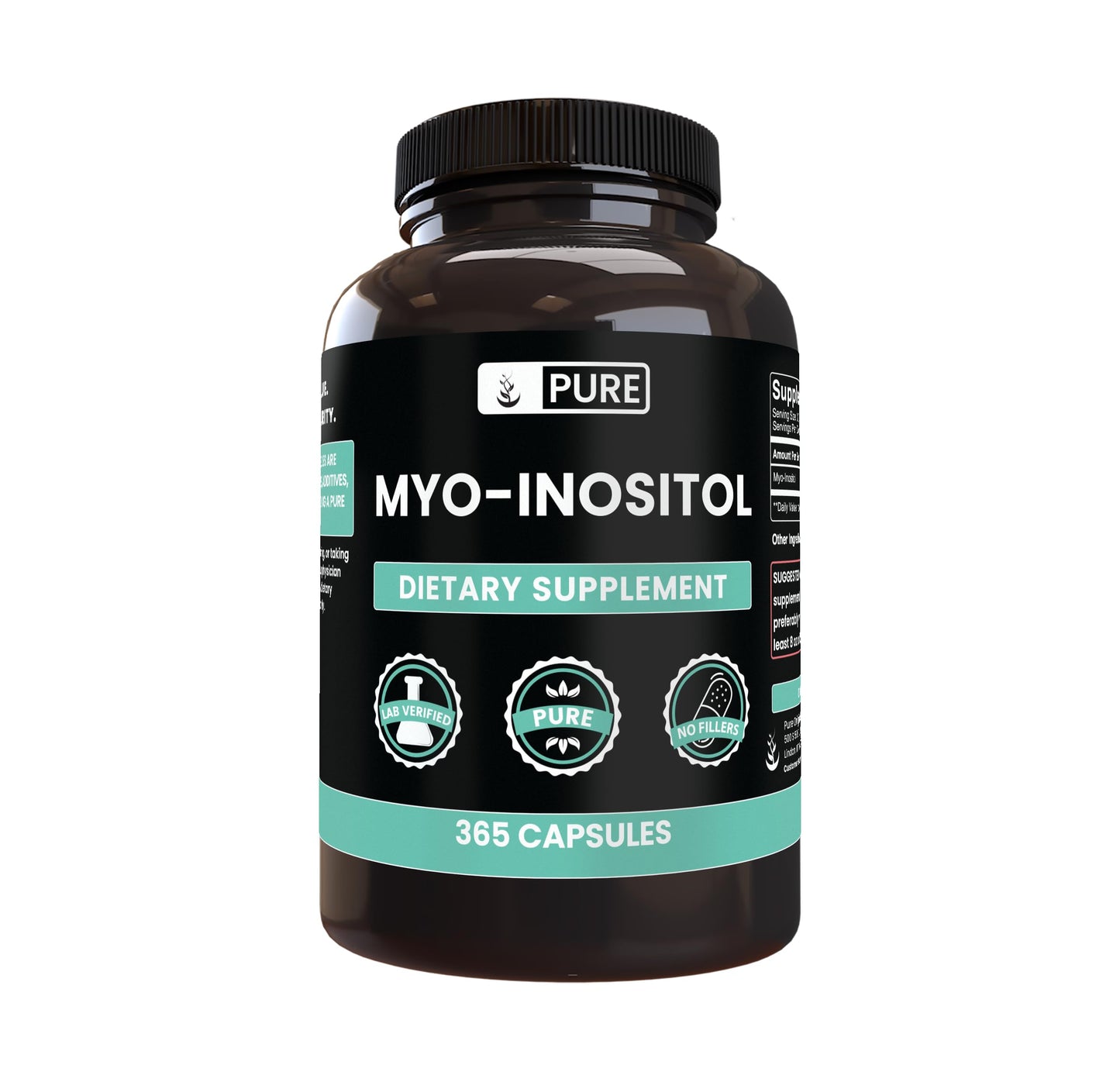 PURE ORIGINAL INGREDIENTS Myo-Inositol Capsule, 365 Count