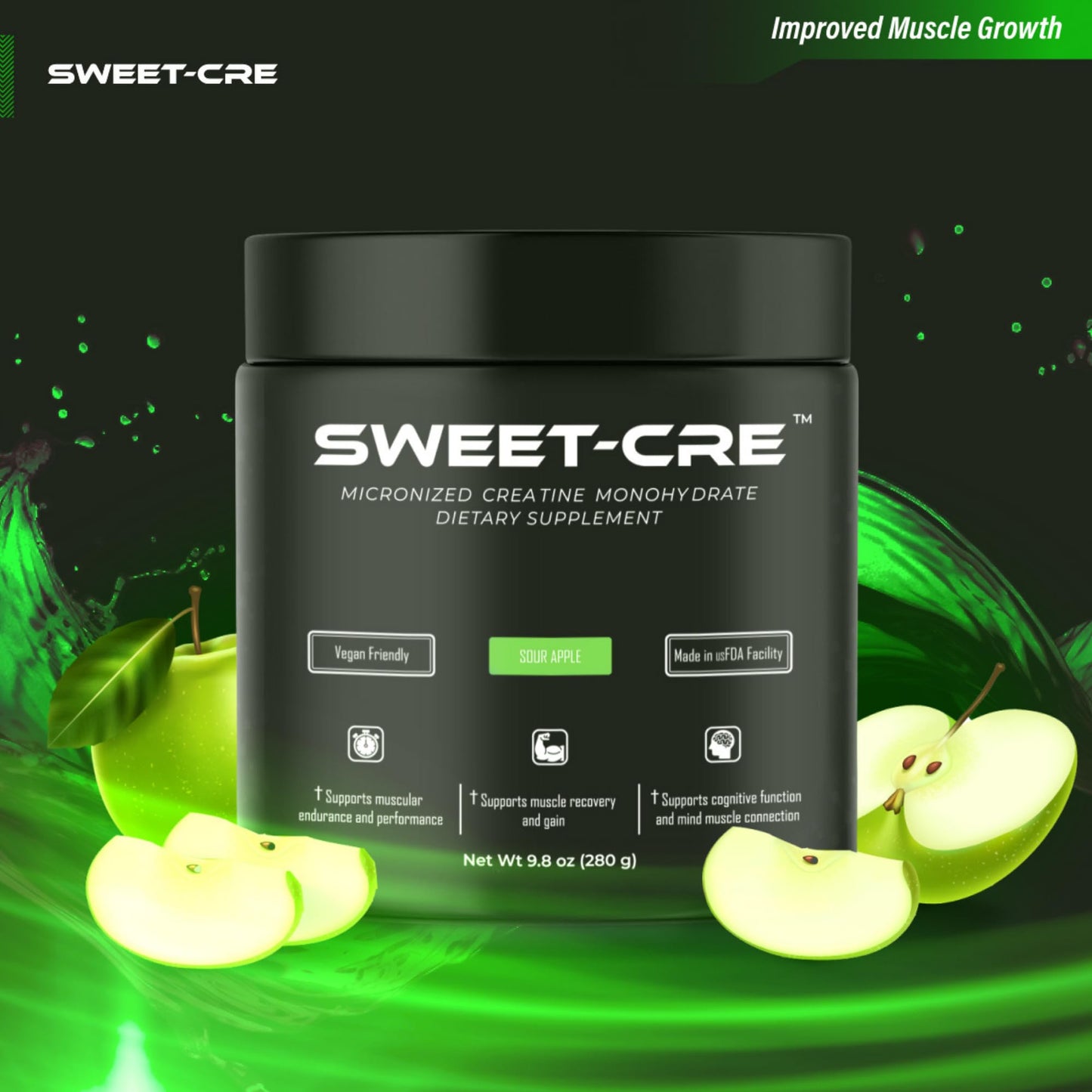 Sweet Cre Creatine Monohydrate Powder 10 oz