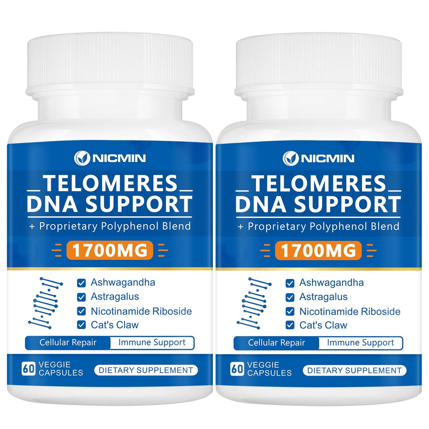 NICMIN Telomeres DNA Support Capsules 120 Capsules
