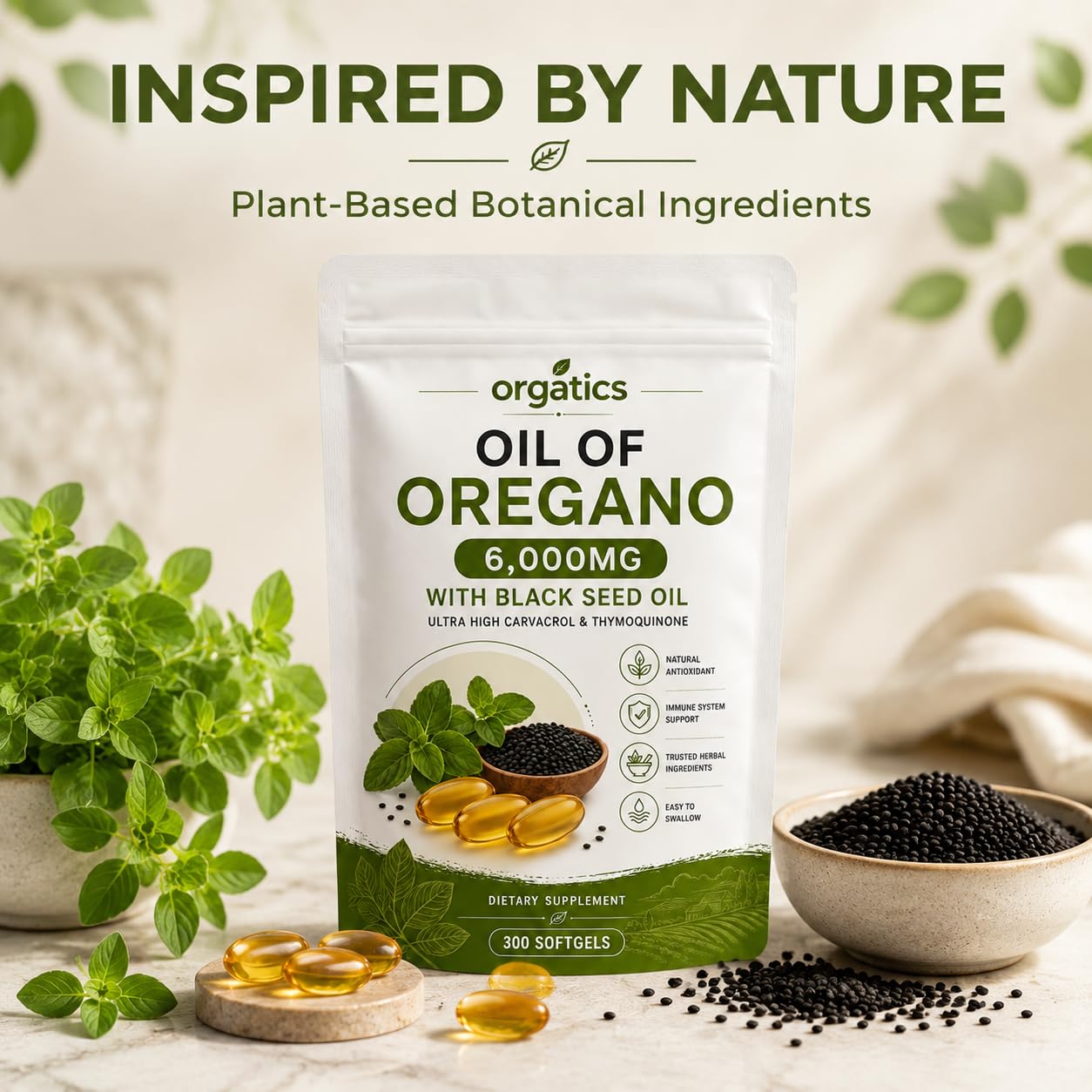 Zyvoxen Orgatics Oregano & Black Seed Softgels, 1 Count