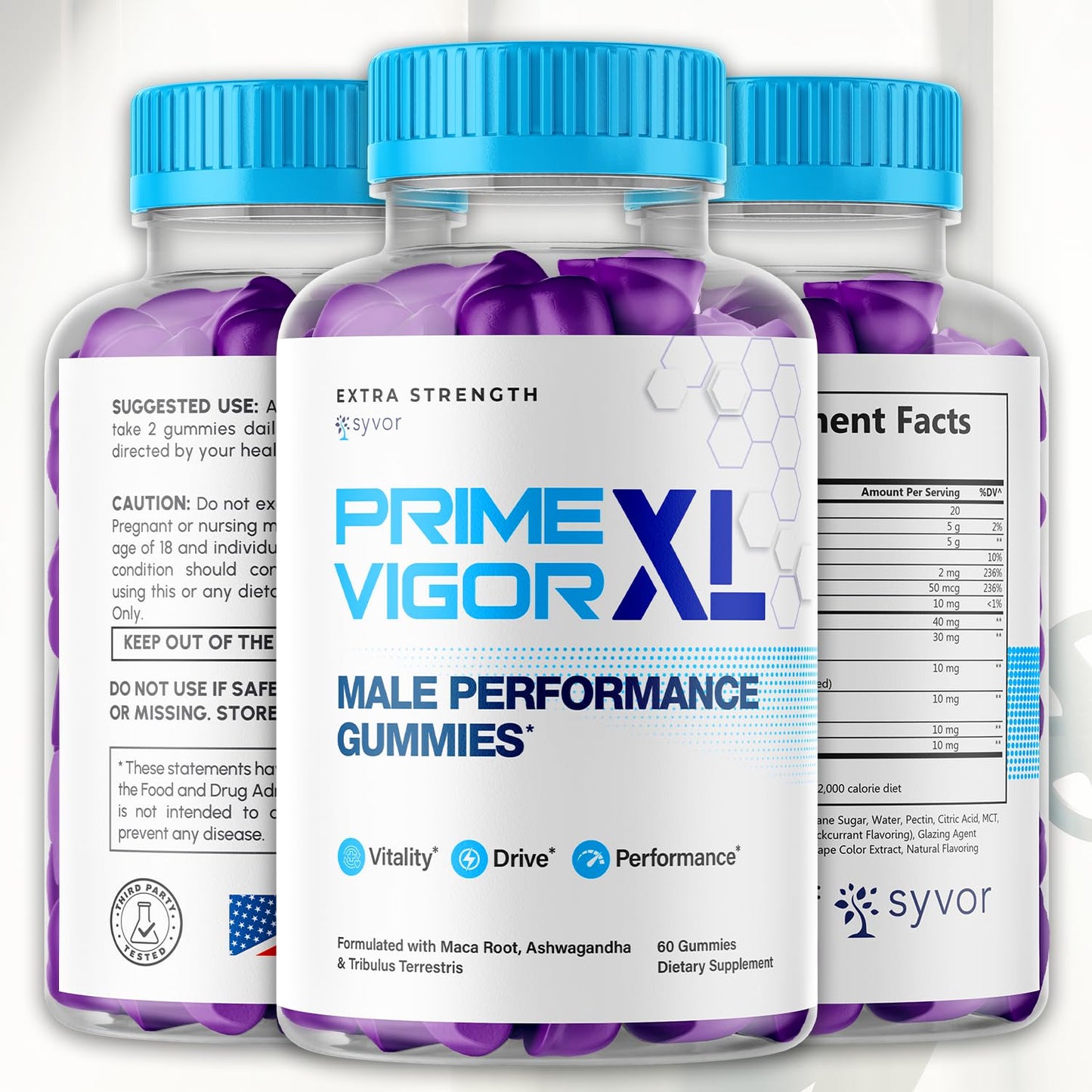 Syvor Prime Vigor XL Gummies Maximum Strength 1000 mg, 60 Gummies