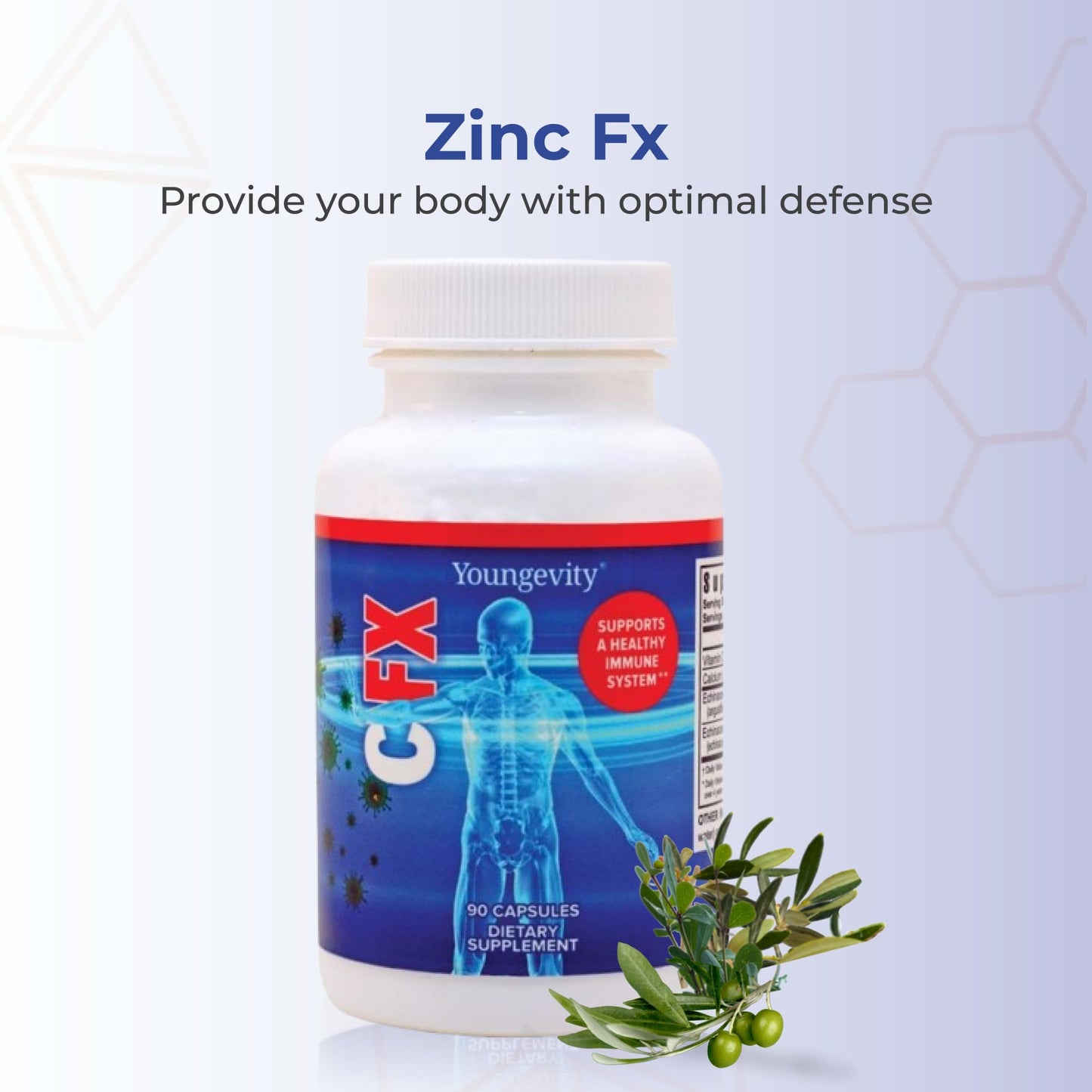 Youngevity C-Fx Vitamin C 500mg Echinacea Herb & Root Immune Support Capsules, 90 Capsules