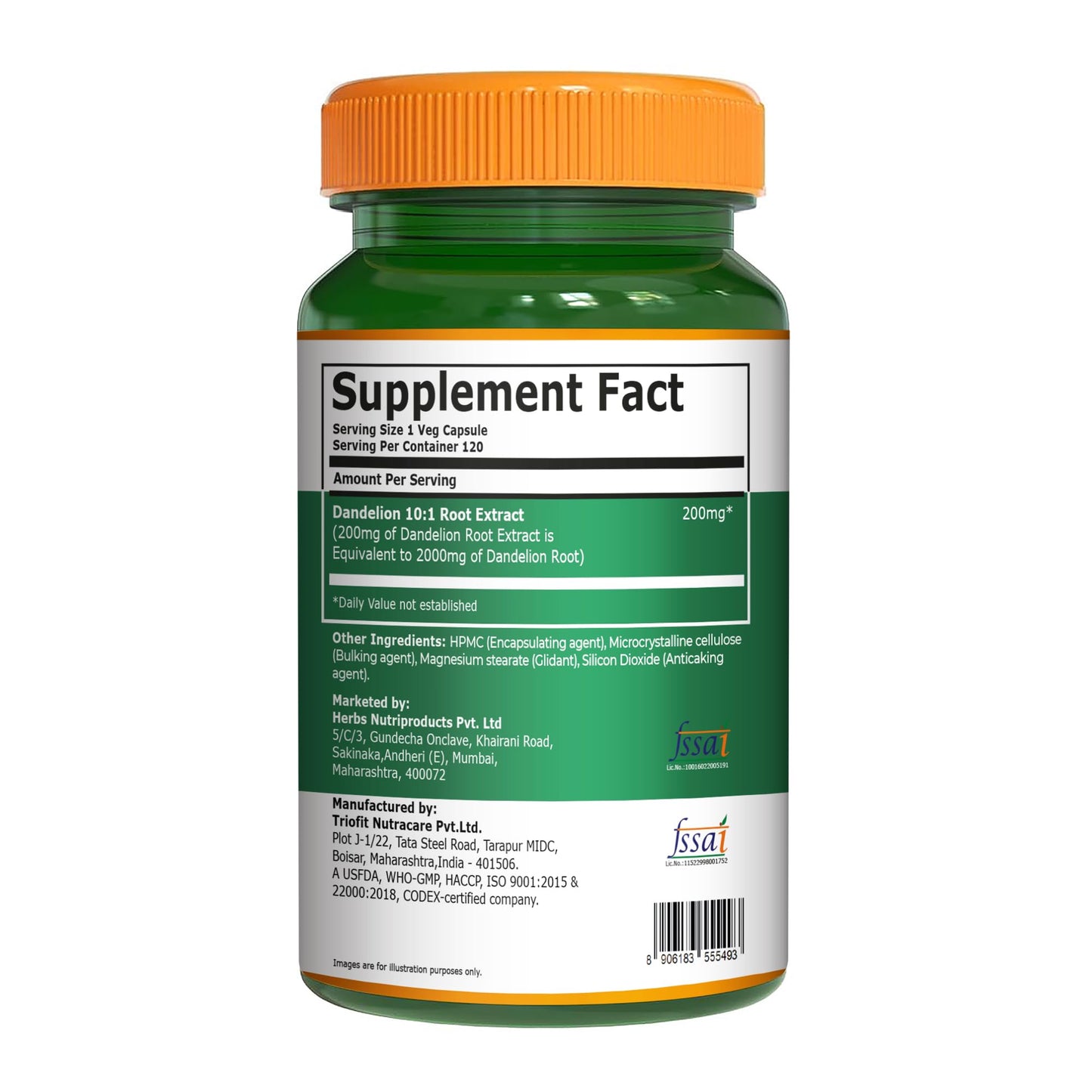 PURE NUTRITION NATURAL TREASURES Dandelion Root 10:1 Extract Capsules, 120 Capsules