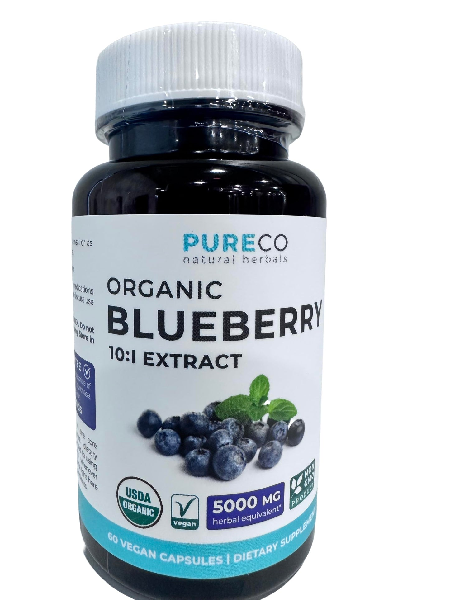 PURE CO Blueberry Extract Capsules 60 Count