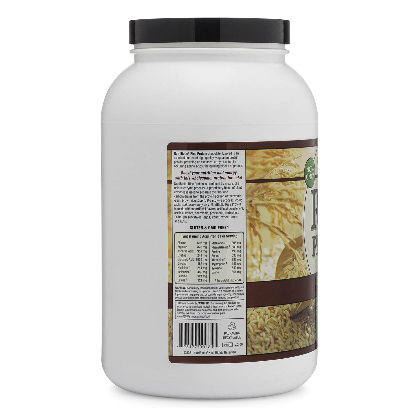 NutriBiotic Chocolate Rice Protein Powder, 48