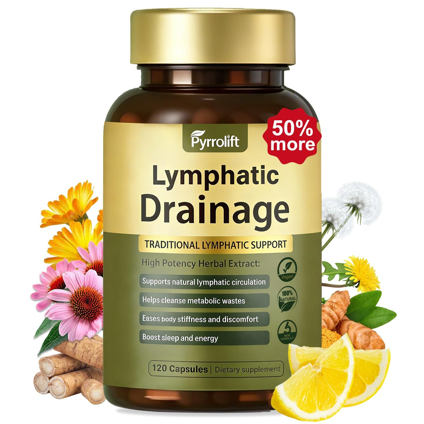 Pyrrolift Lymphatic Drainage Capsule 120 Capsules