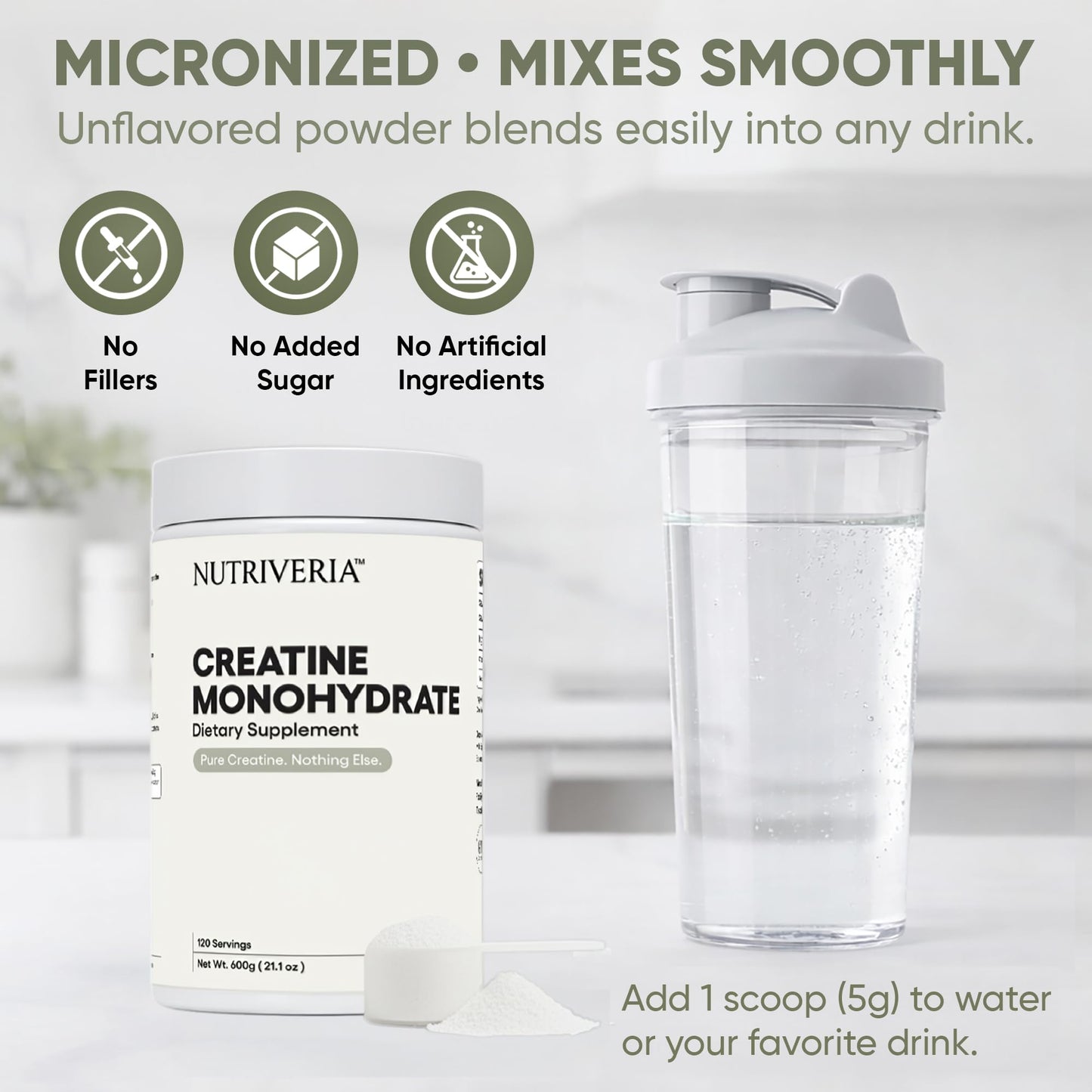 Nutriveria Micronized Creatine Monohydrate Powder 21.2 oz