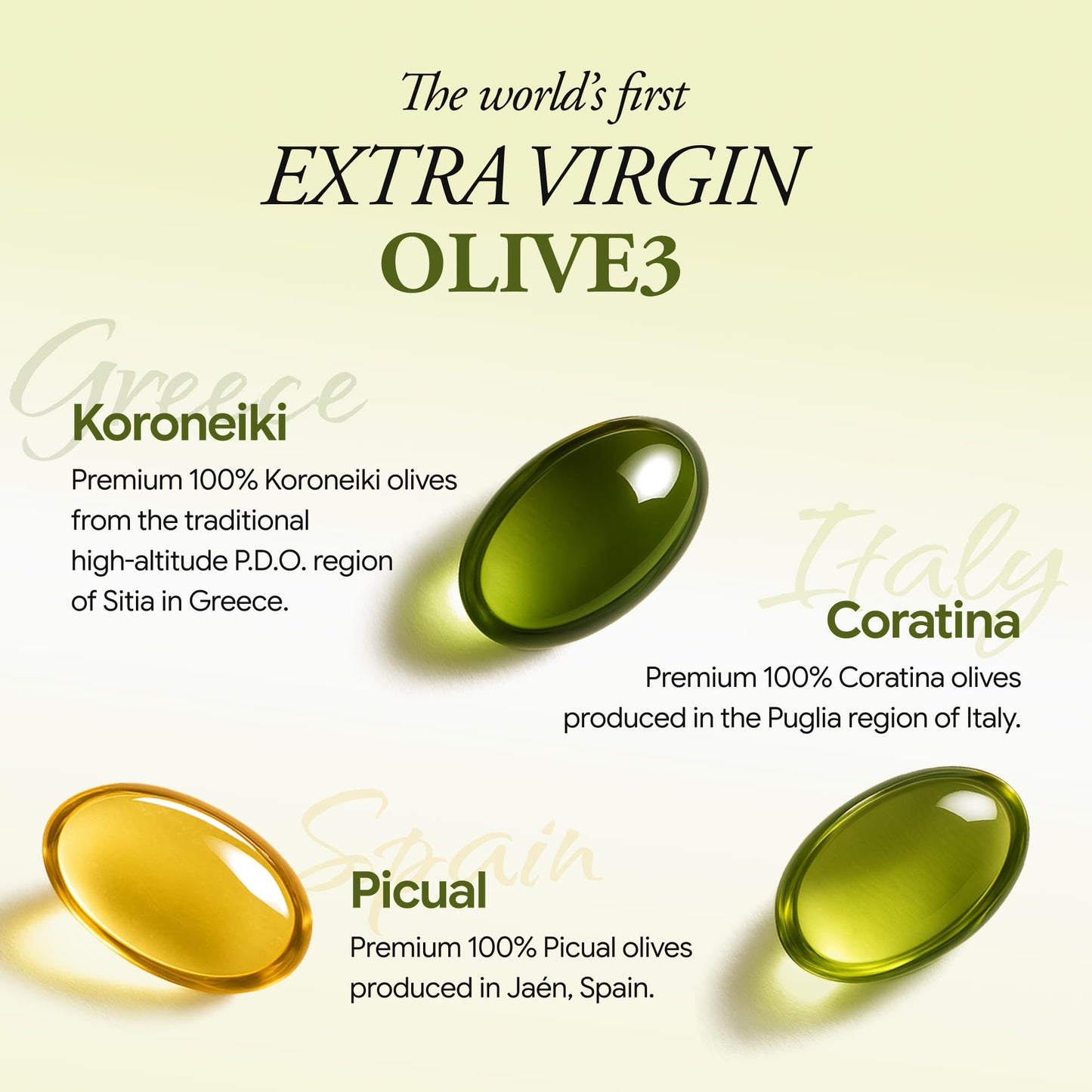 Ollocdam Olive3 Extra Virgin Olive Oil Softgel Capsules 42 Count